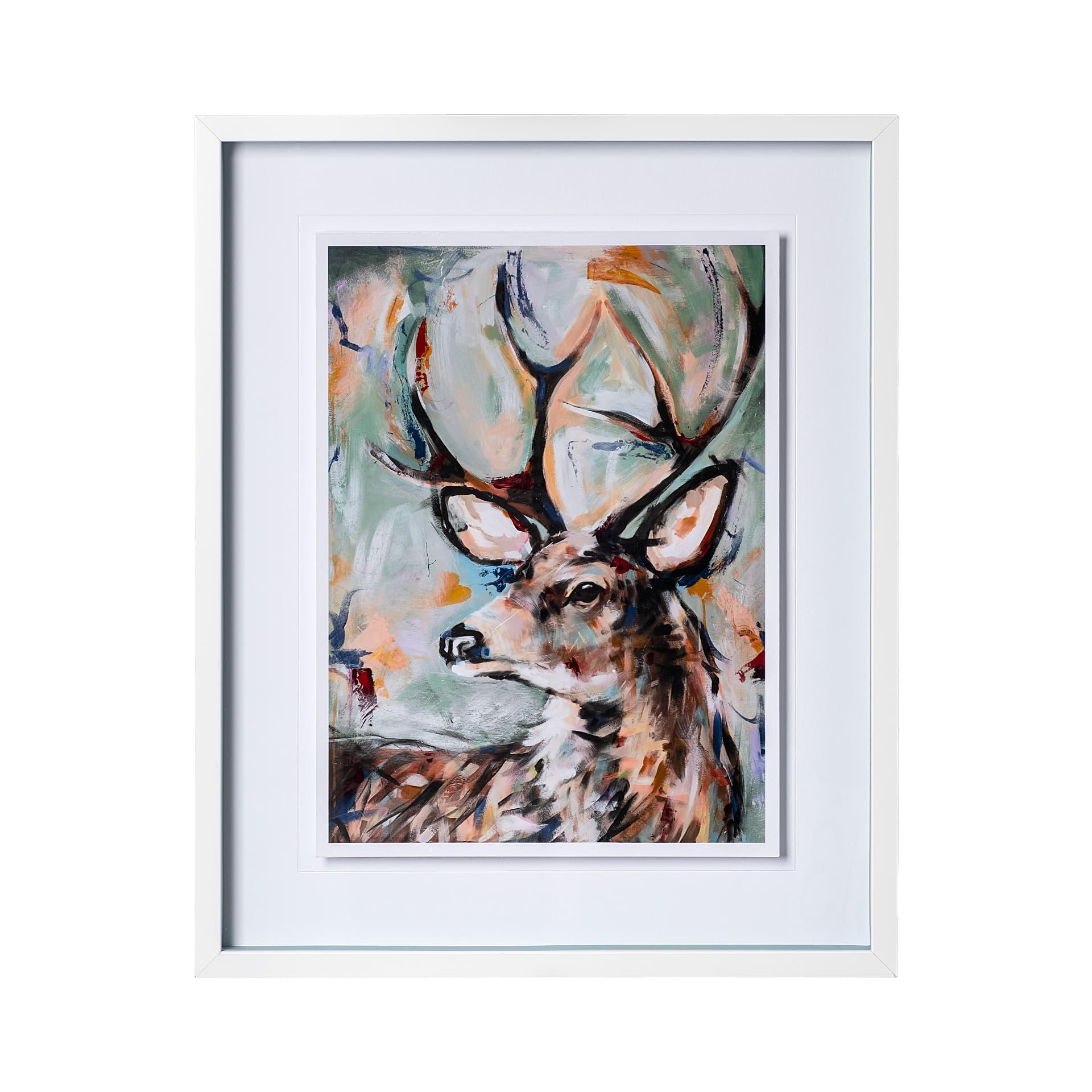 Buck by Altamura a Hand Embellished Textured Framed Art Print Matted under Glass — product photograph