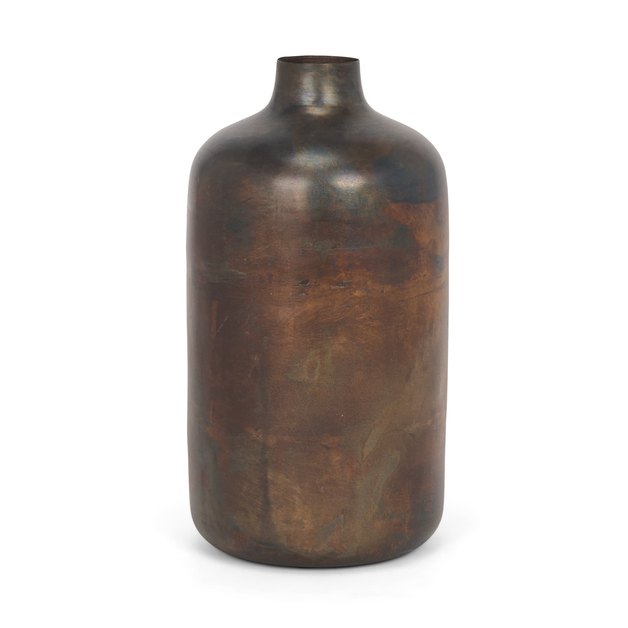 Daya Tall Antiqued Gold Metal Vase — product photograph