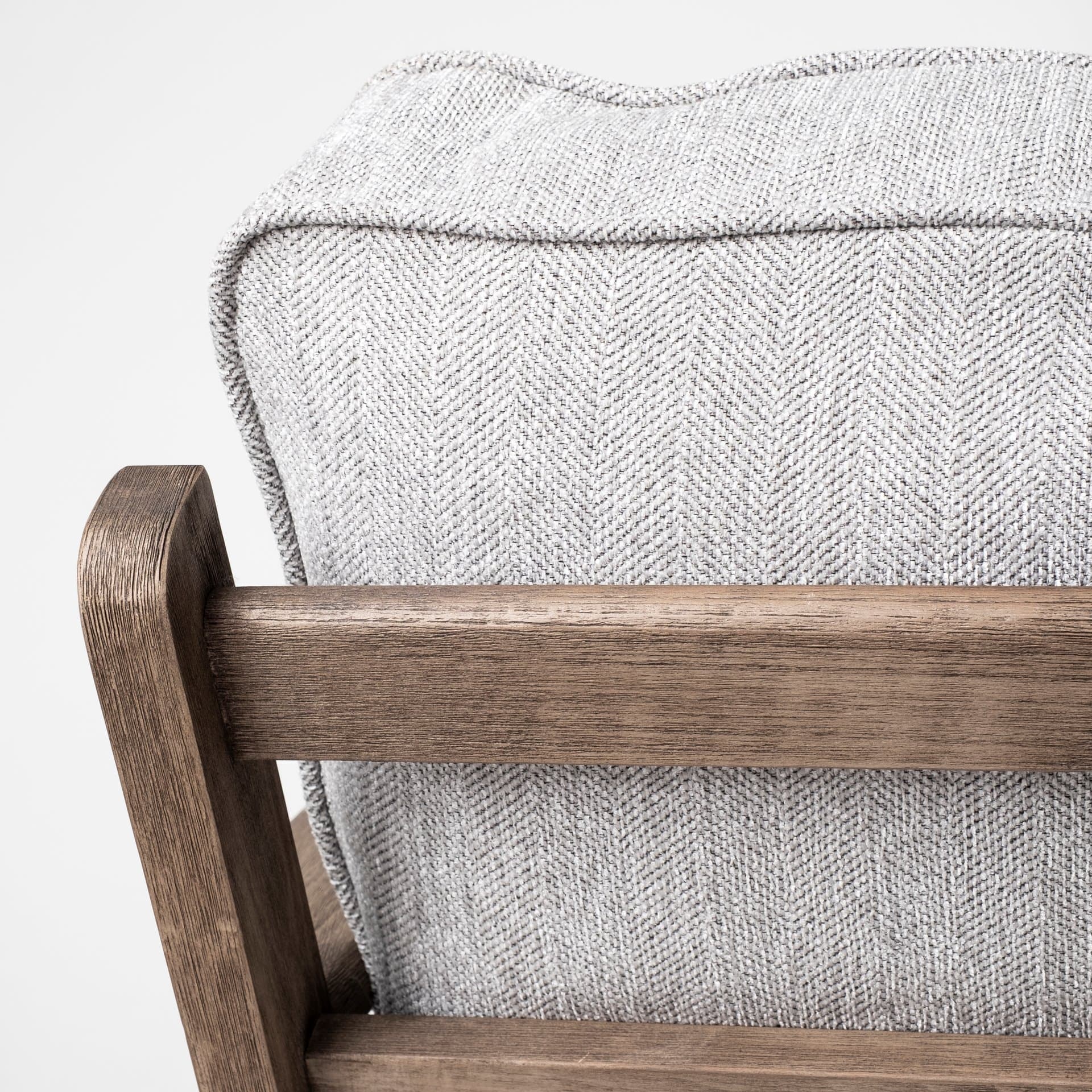Olympus VI Frost Grey Fabric Wrapped Wooden Frame Accent Chair — product photograph
