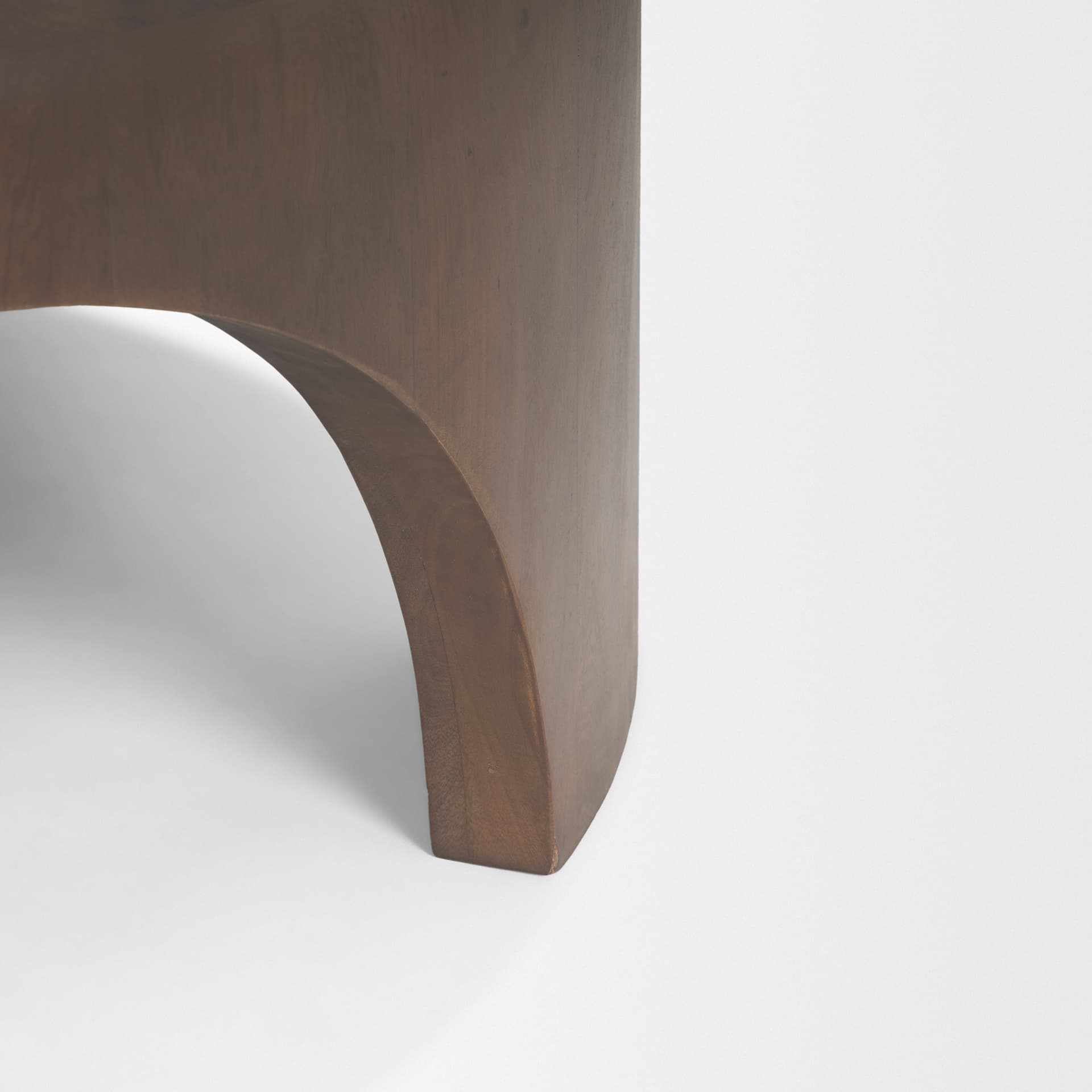 Shima Round Dark Brown Wood W/Arched Legs Coffee Table — product photograph