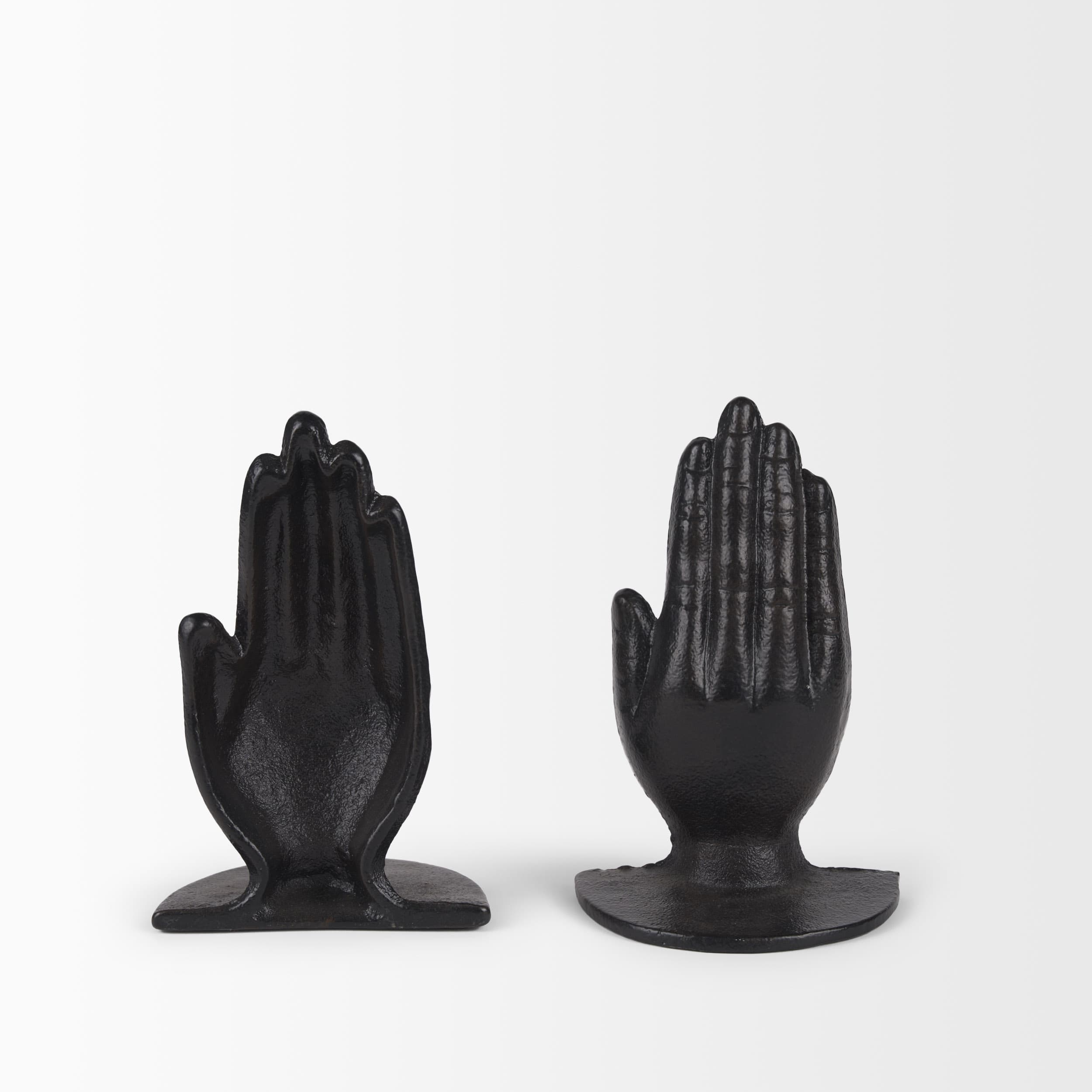 Praying Hands Bronze Cast Iron Book Ends — product photograph