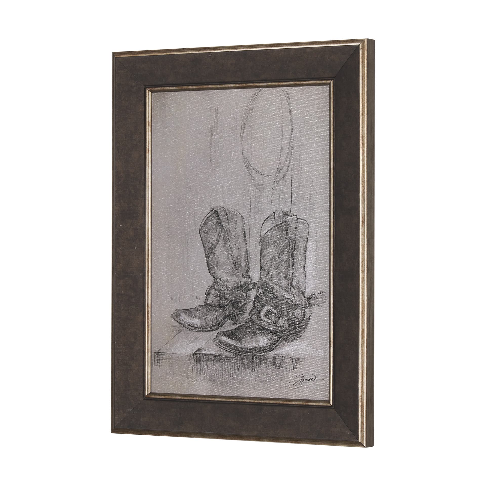 Old West Collection I ( Farm view) by Mercana Studio a Hand Embellished Textured Framed Art Print — product photograph