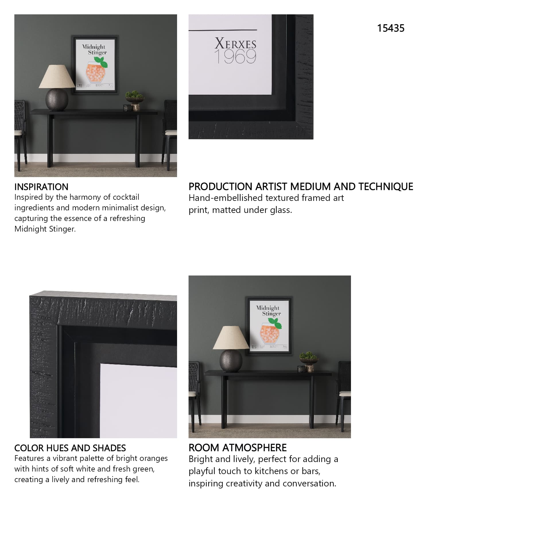 Midnight Stinger by Mercana Studio a Hand Embelished Textured Framed Art Print Matted under Glass — in a styled room
