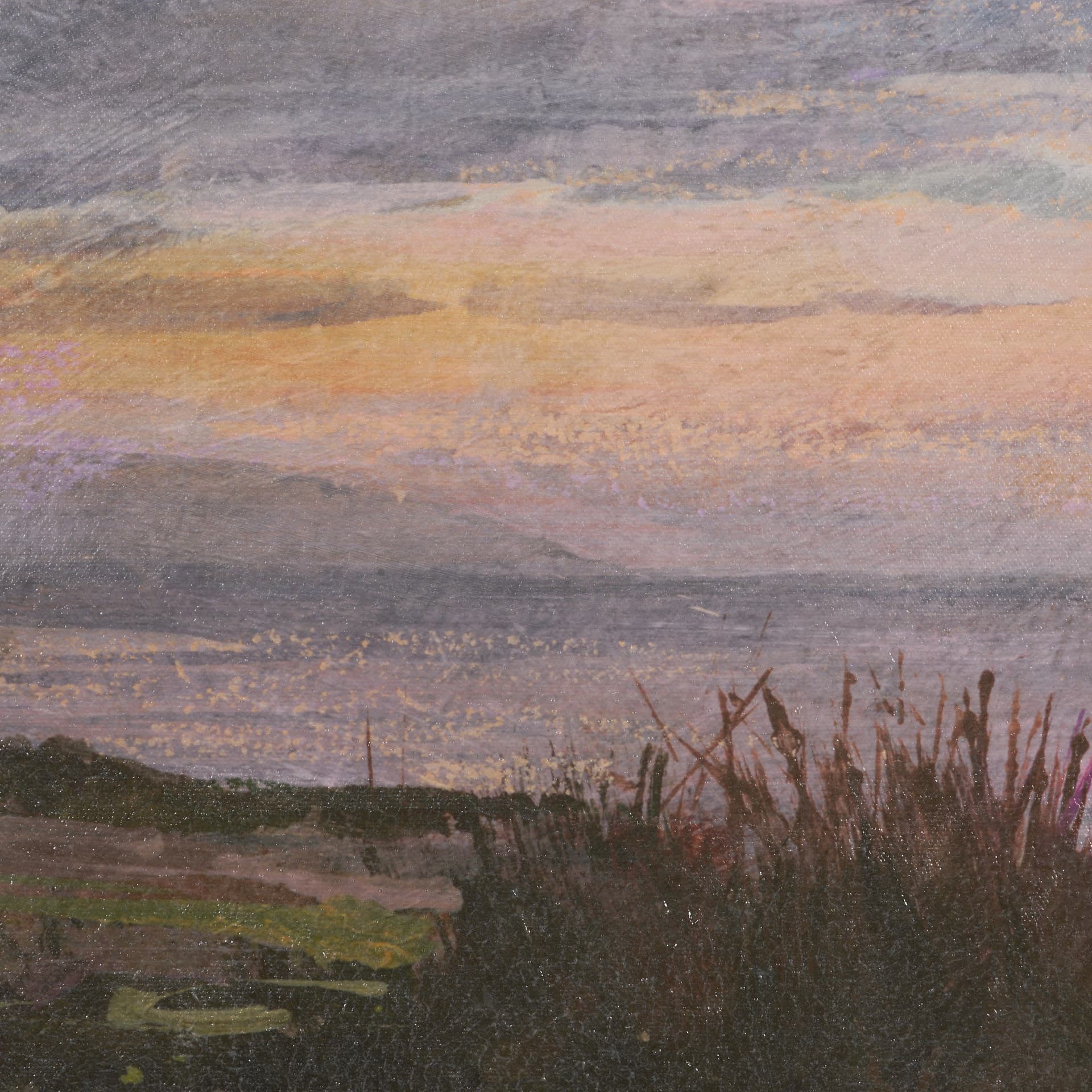 Crescent Sunset II by Mercana Studio Hand-Embellished Textured Framed Canvas Artwork — product photograph