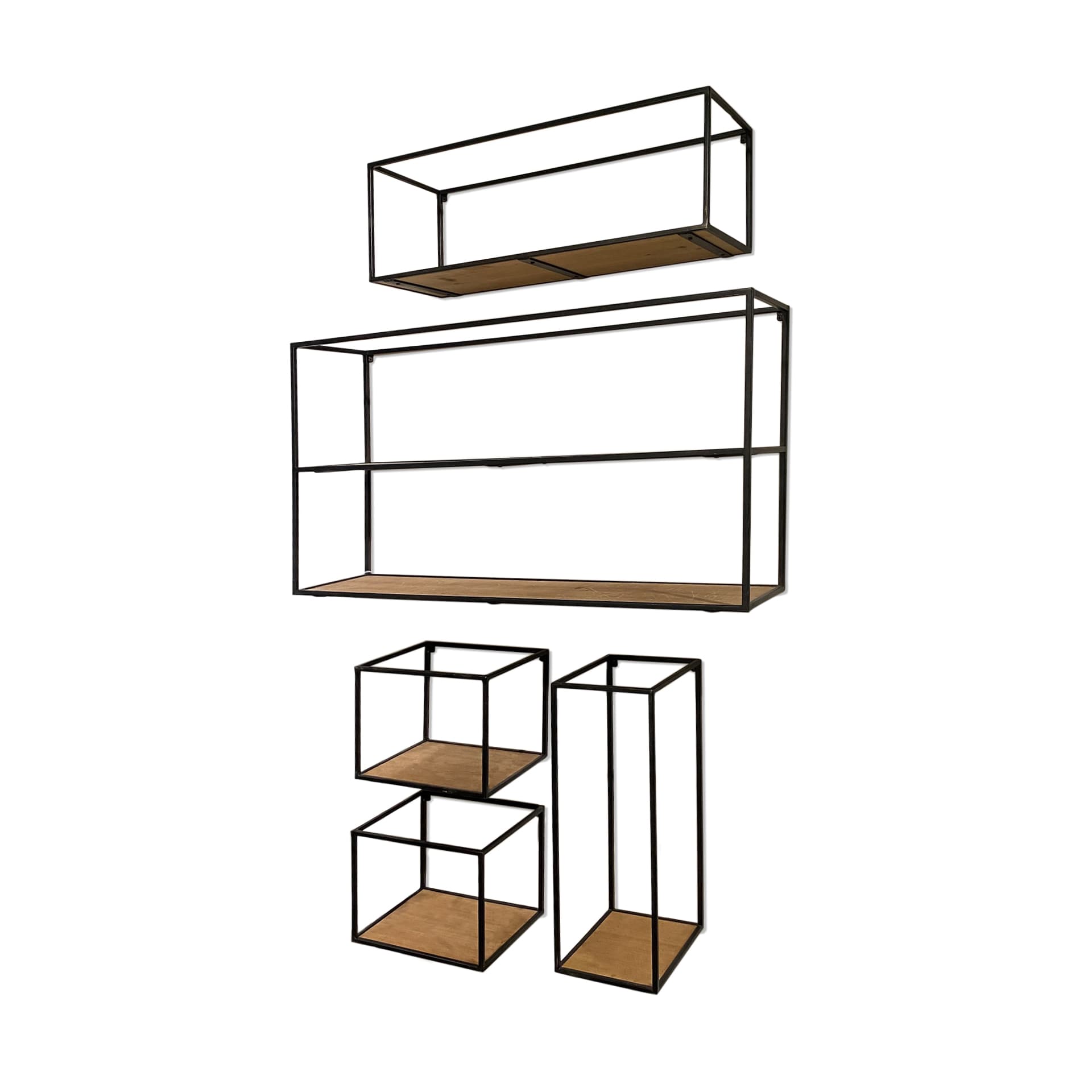 Riaz Set of 5 Wood & Metal Shelves — product photograph