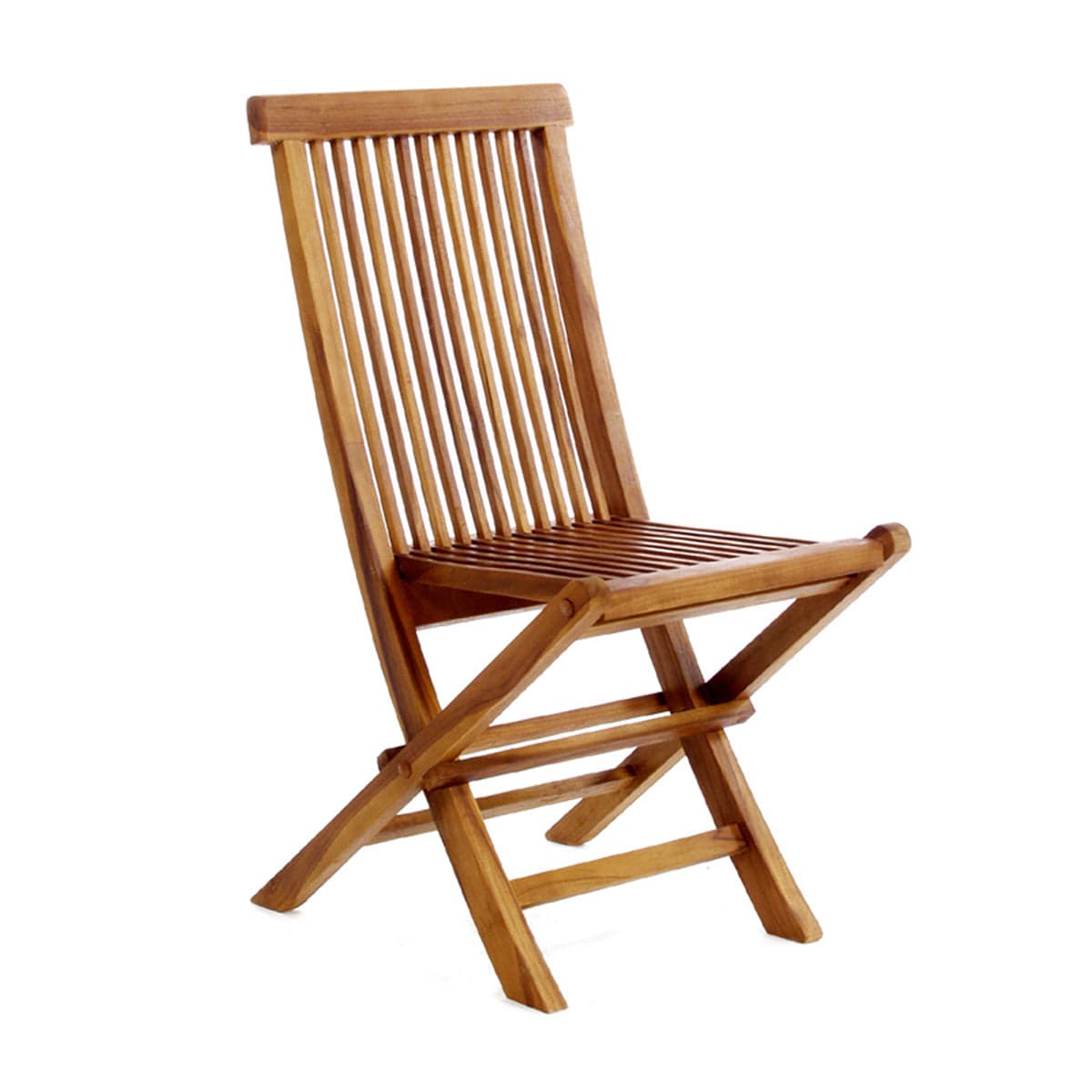 7-Piece Teak Oval Extension Patio Table and Folding Dining Chairs Set — product photograph