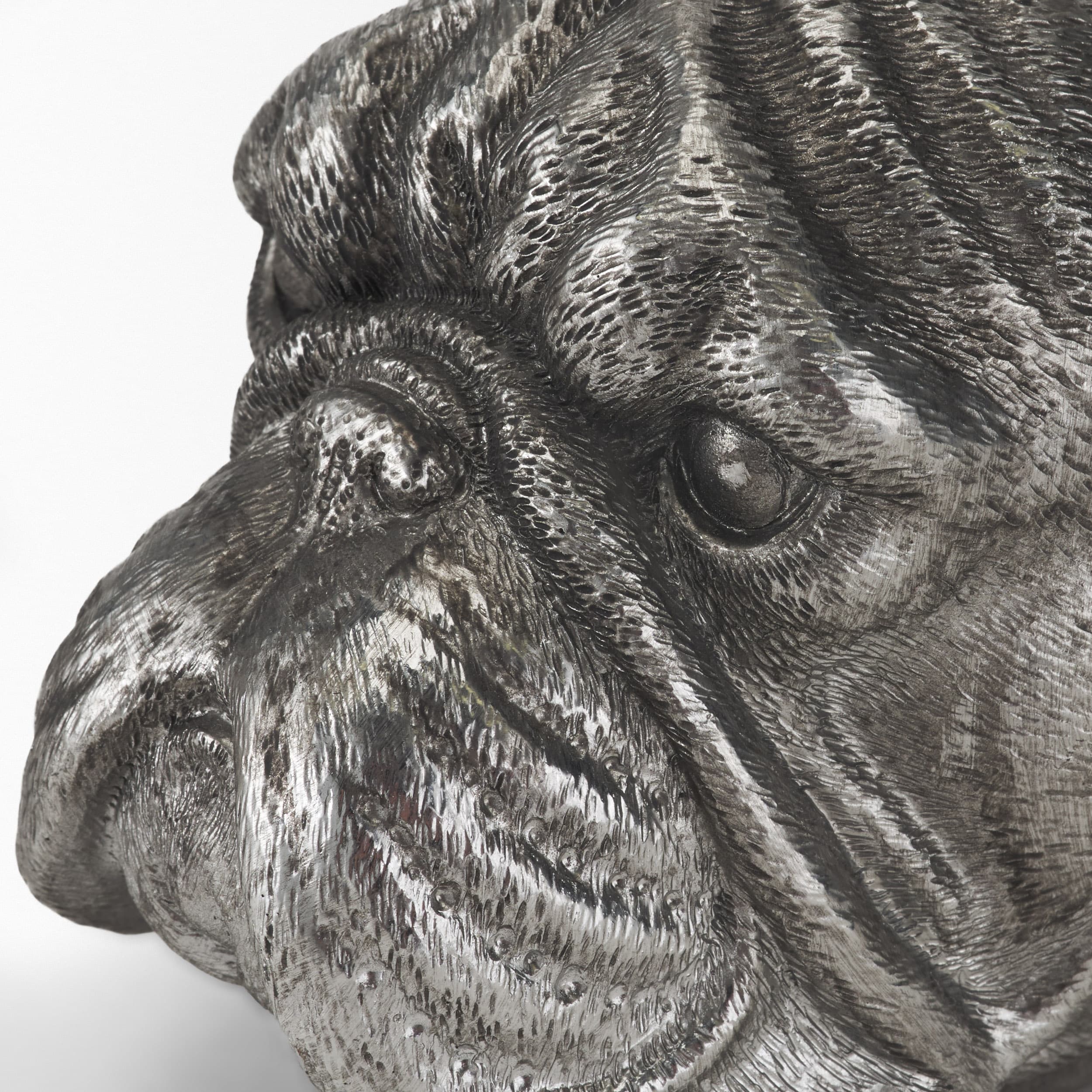 Bruno (Set of 2) 5L x 5W Silver American Bulldog Bookends — product photograph