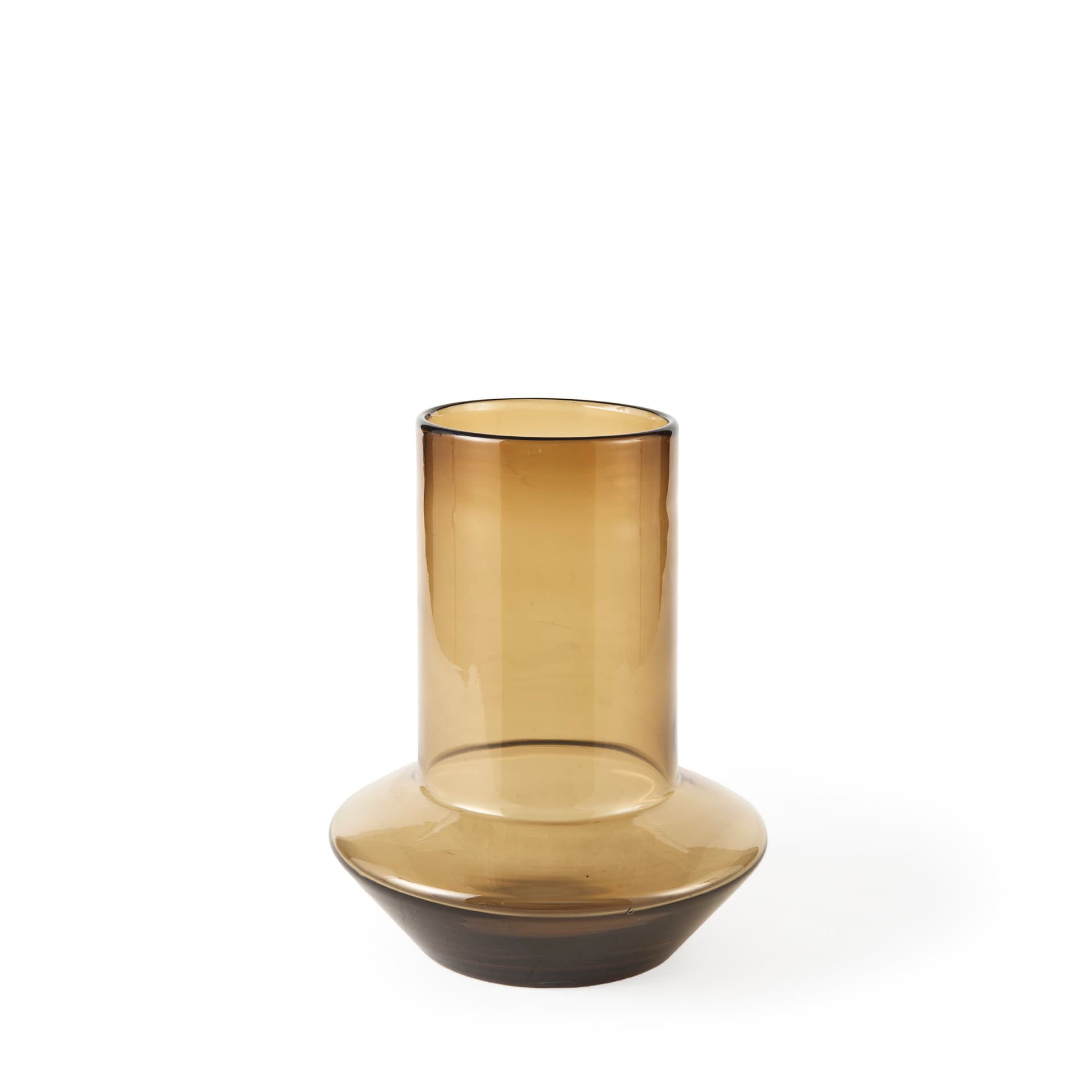 Amrita 8.3L x 8.3W x 9.7H Golden Brown Glass Vase — product photograph