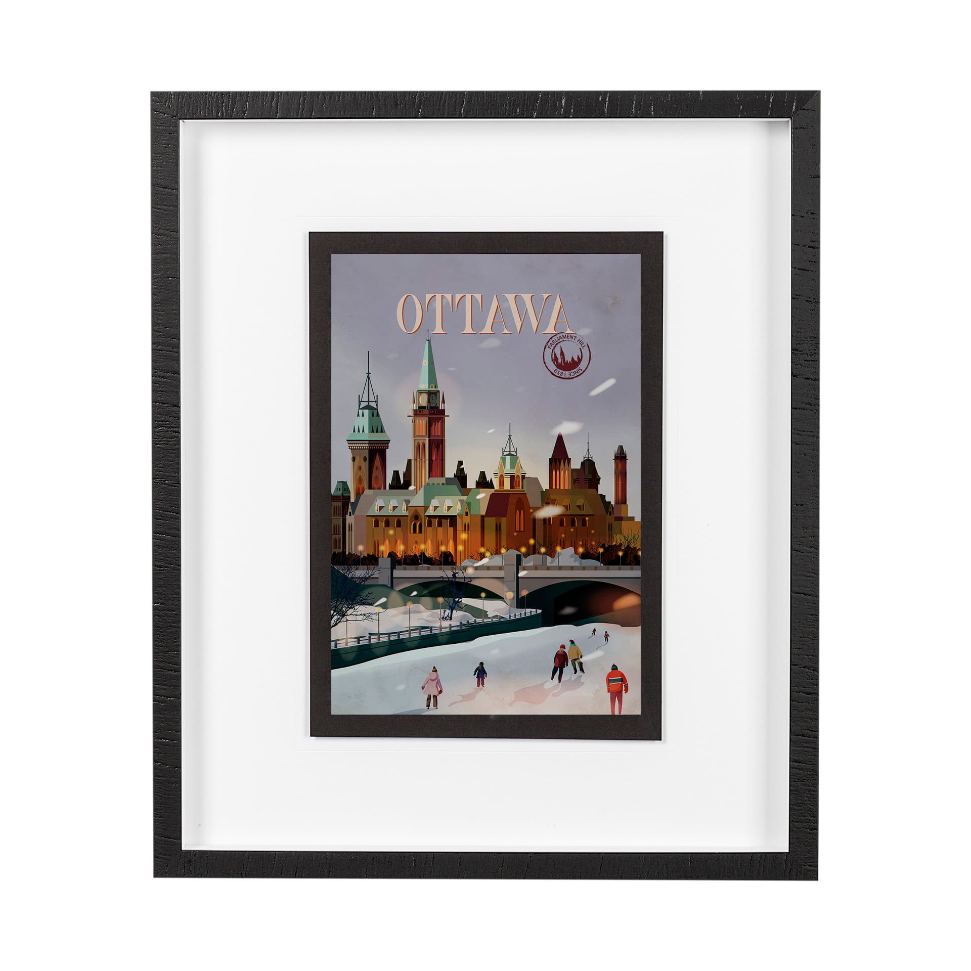 Ottawa Go Canada (M) by Mercana Studio a Framed Art Print Matted under Glass — product photograph