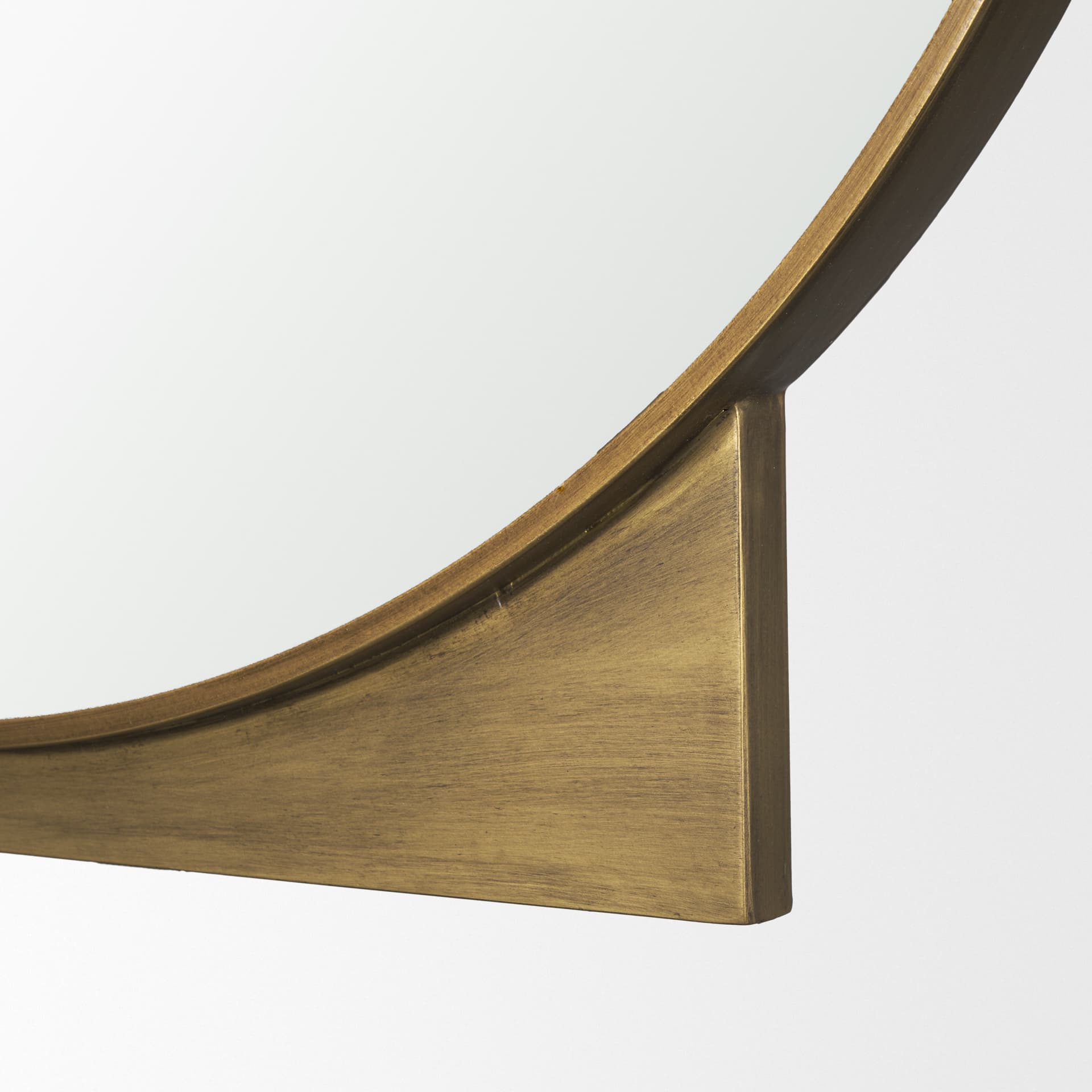 Tillie Round Brushed Gold Metal Frame Wall Mirror — product photograph
