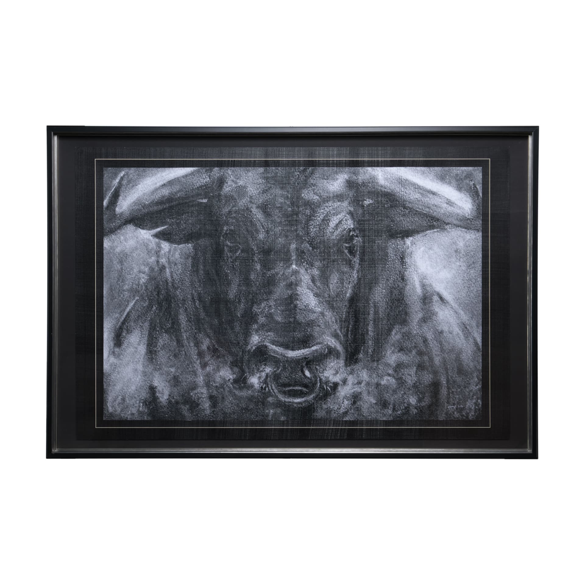 Ringo by Mercana Studio a Hand Embellished Textured Framed Art Print Matted under Glass — product photograph