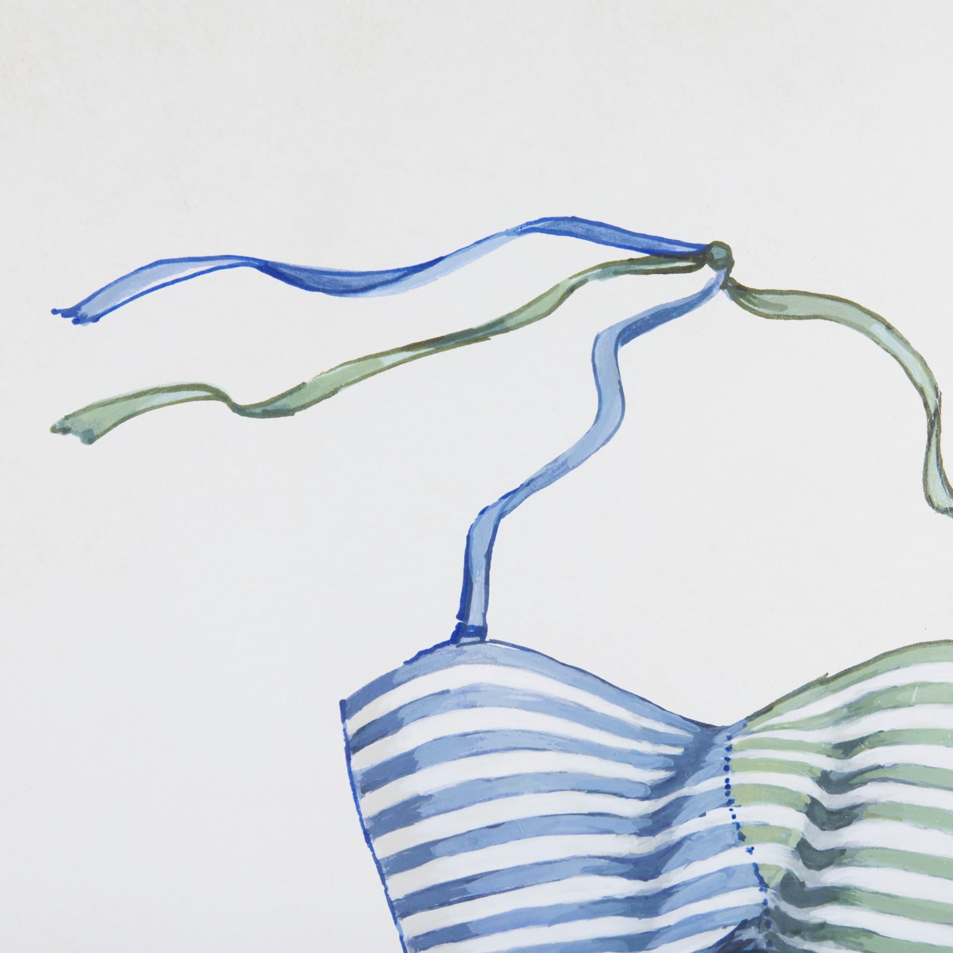 Swimsuit Blue by Mercana Studio a Hand Embellished Textured Framed Art Print Matted under Glass — product photograph