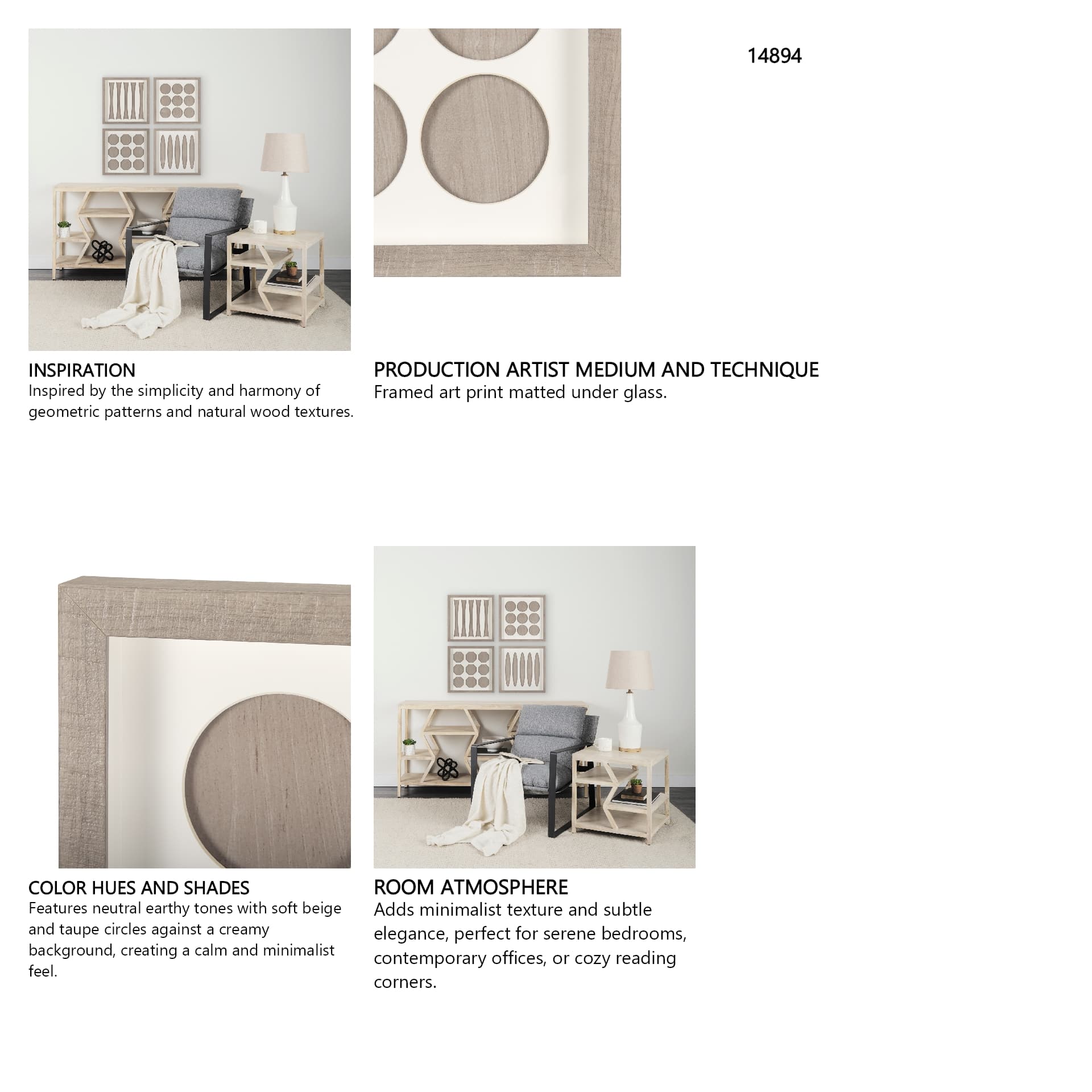 Wood Grain Silhouette II by Studio M a Framed Art Print Matted under Glass — in a styled room