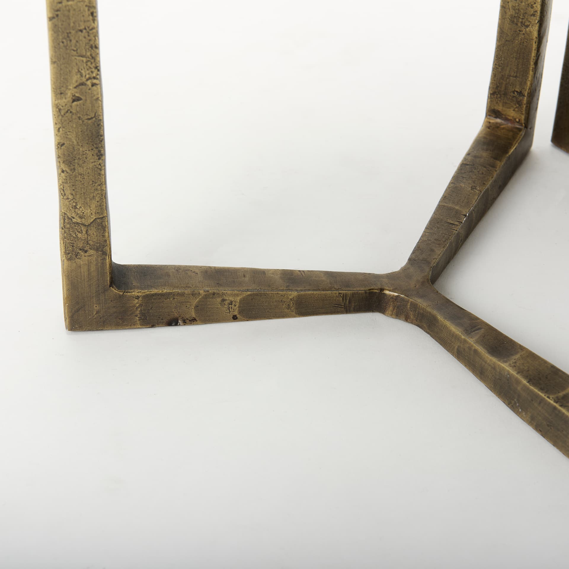 Atticus Black Wood and Antiqued Gold Metal Nesting Accent Tables (Set of 2) — product photograph