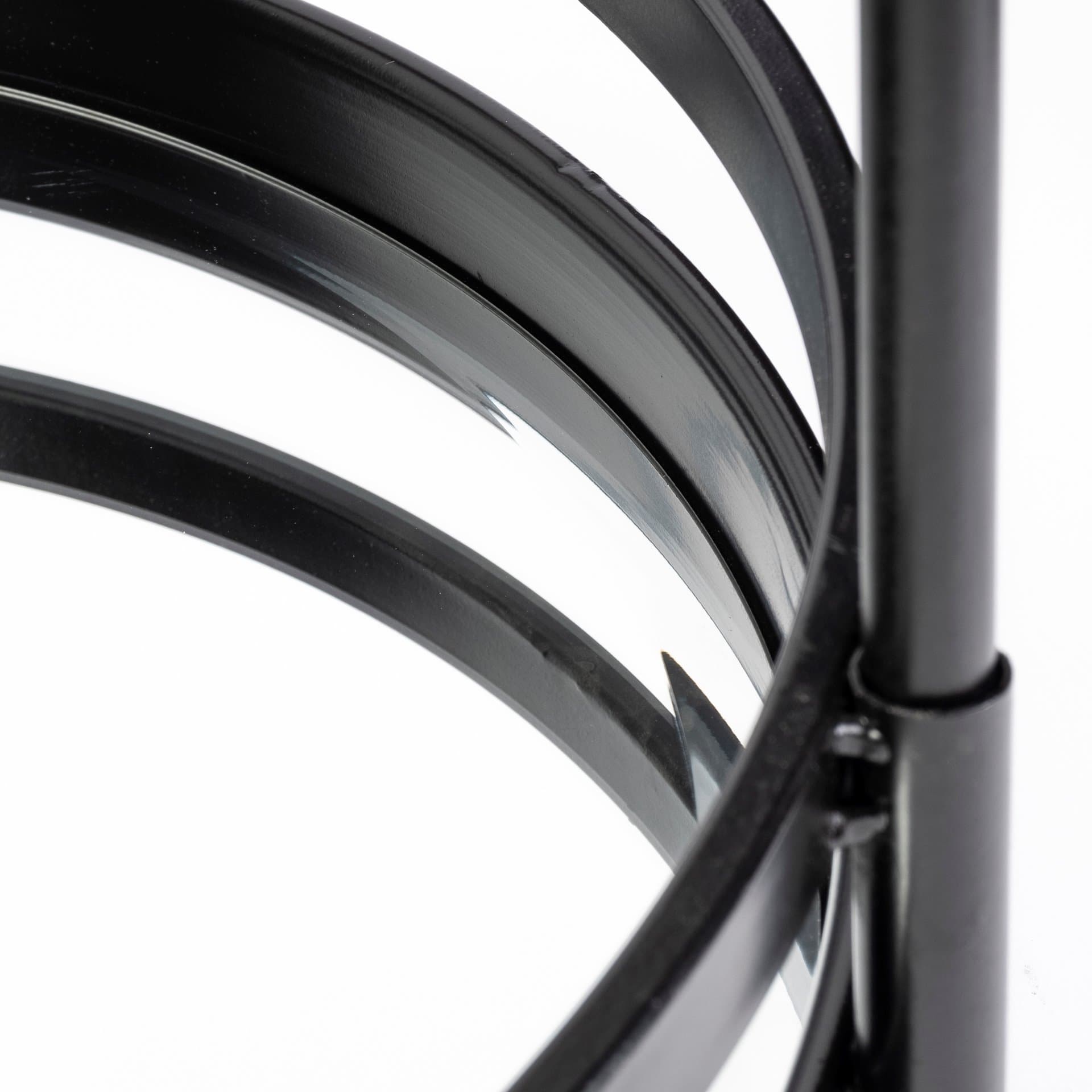 Ada Round Shape Black Metal Frame Two-Tier w/Glass Shelf Bar Cart — product photograph