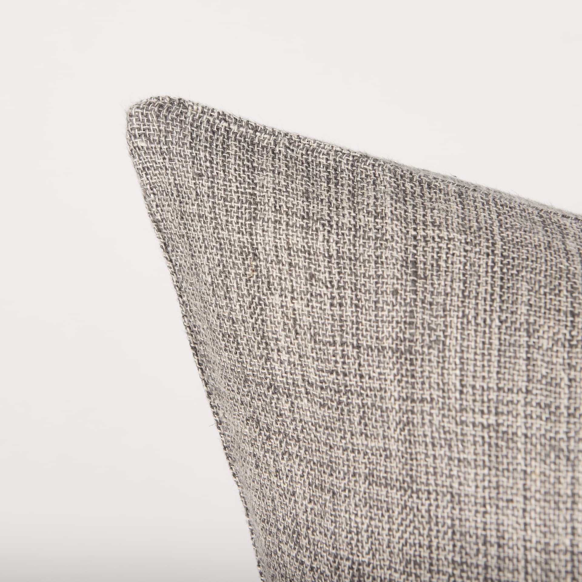 Jacklyn 22x22 Grey Linen Square Decorative Pillow Cover w/Down Filler — product photograph
