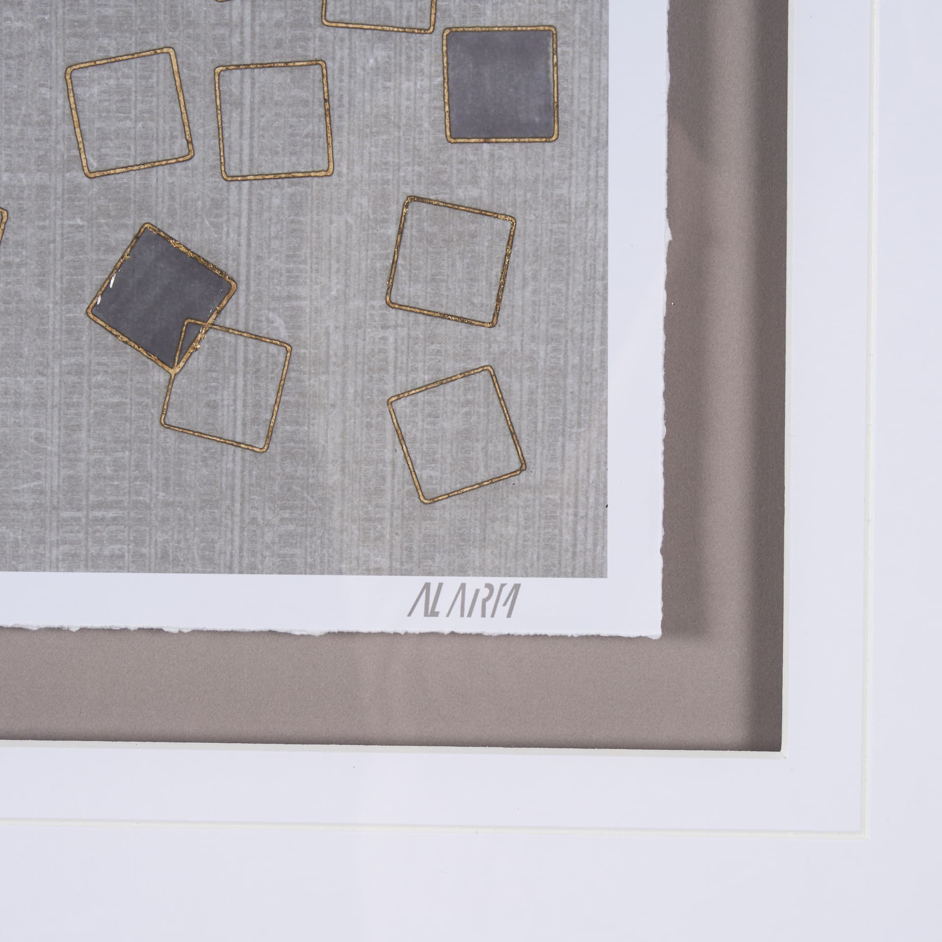 Broken Puzzle II by Mercana Studio a Hand Embellished Textured Framed Art Print Matted under Glass — product photograph
