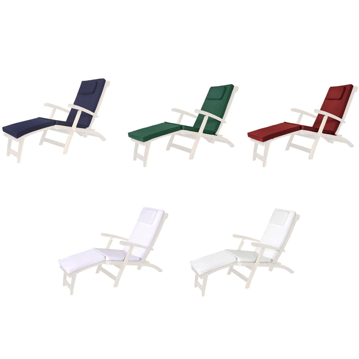 Steamer Chair White Cushion TC53-W — product photograph