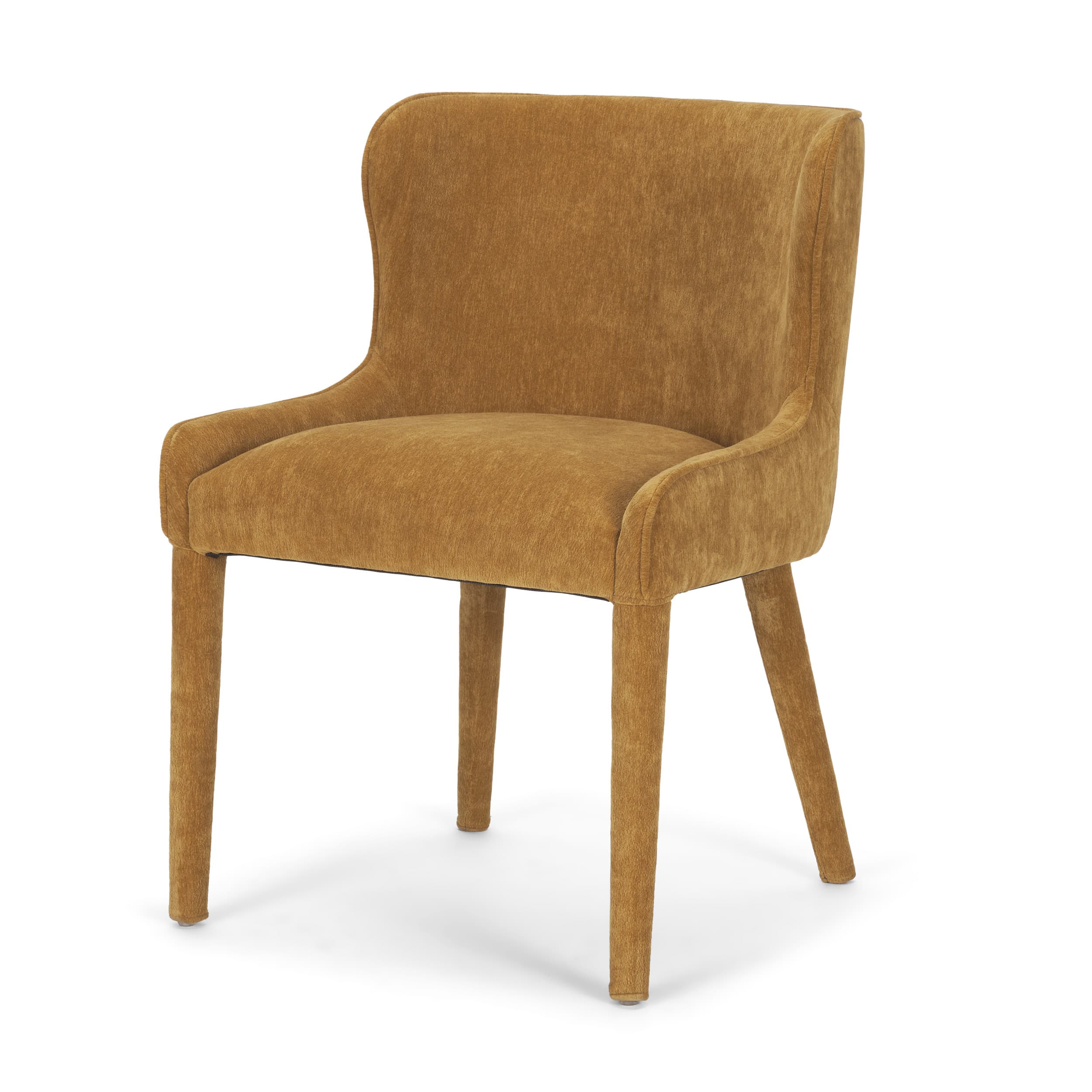 Nolan Wingback Dining Side Chair | Rust Chenille w/ Tapered Wood — product photograph