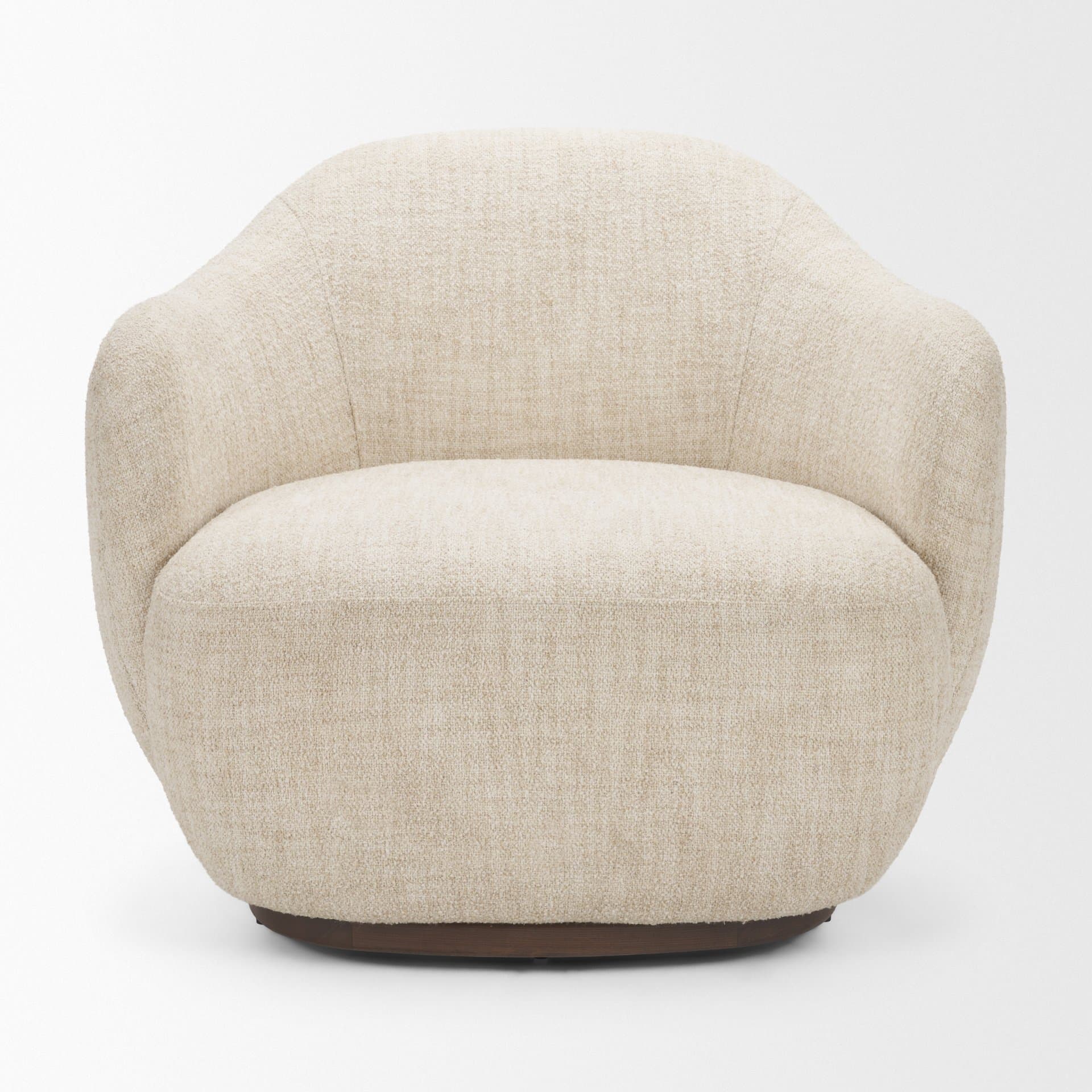 Hudson Oatmeal Fabric Upholstered Swivel Chair — product photograph