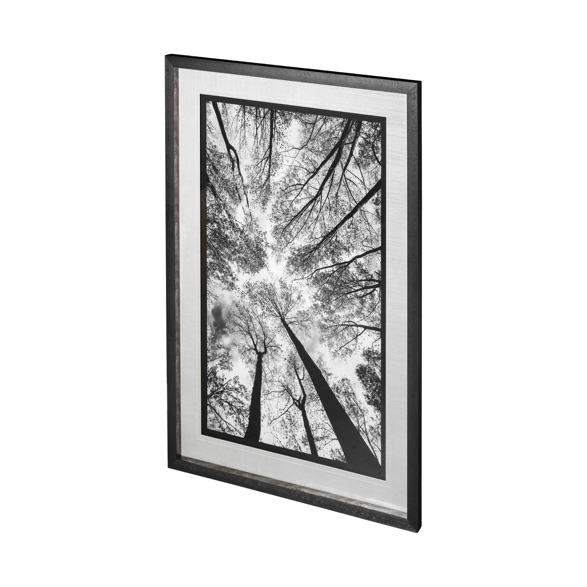 Looking Up I BW by Mercana Studio a Hand Embellished Textured Framed Photo Art Print Matted under Gl — product photograph