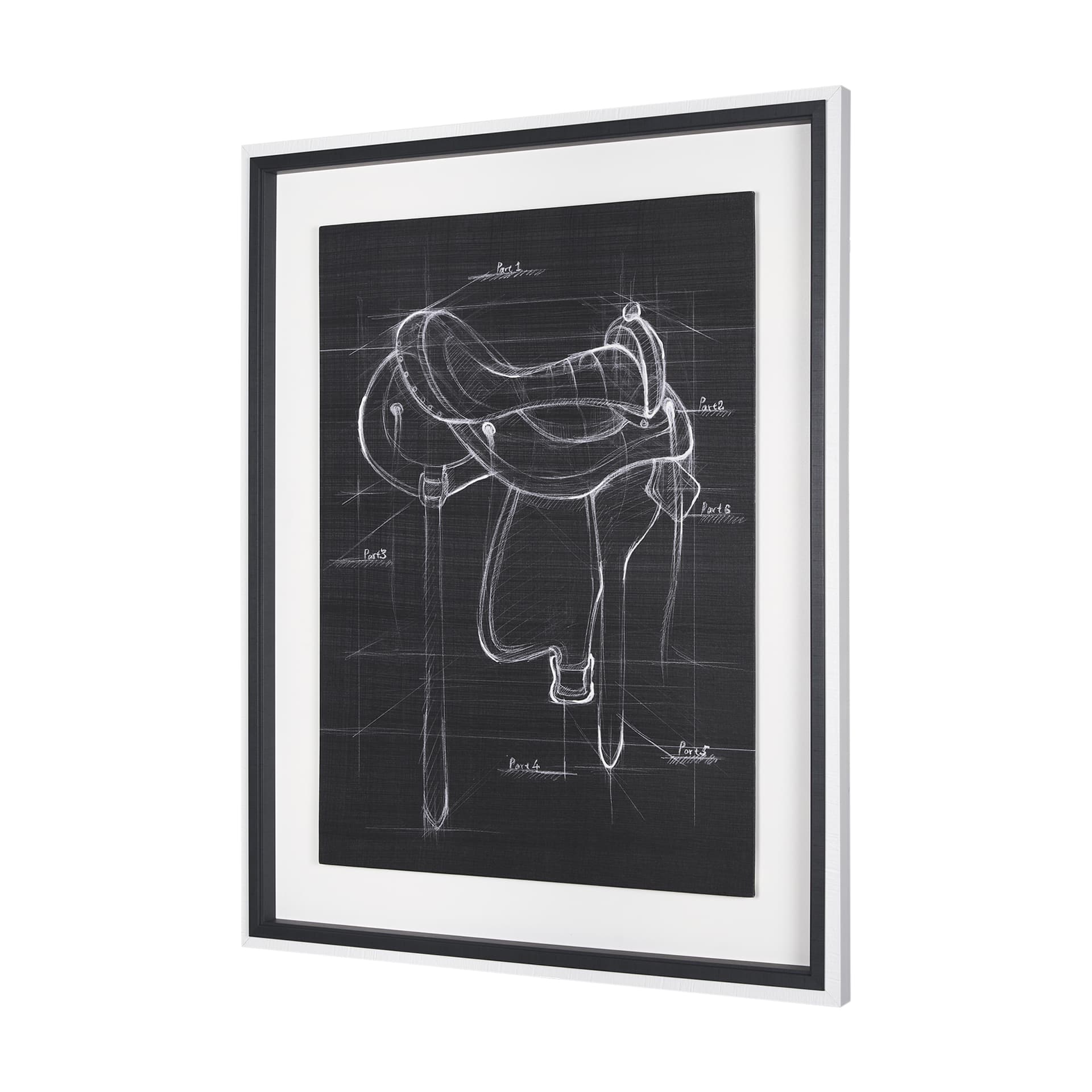 Horse Seat Black II by Mercana Studio a Hand Embellished Textured Framed Art Print — product photograph