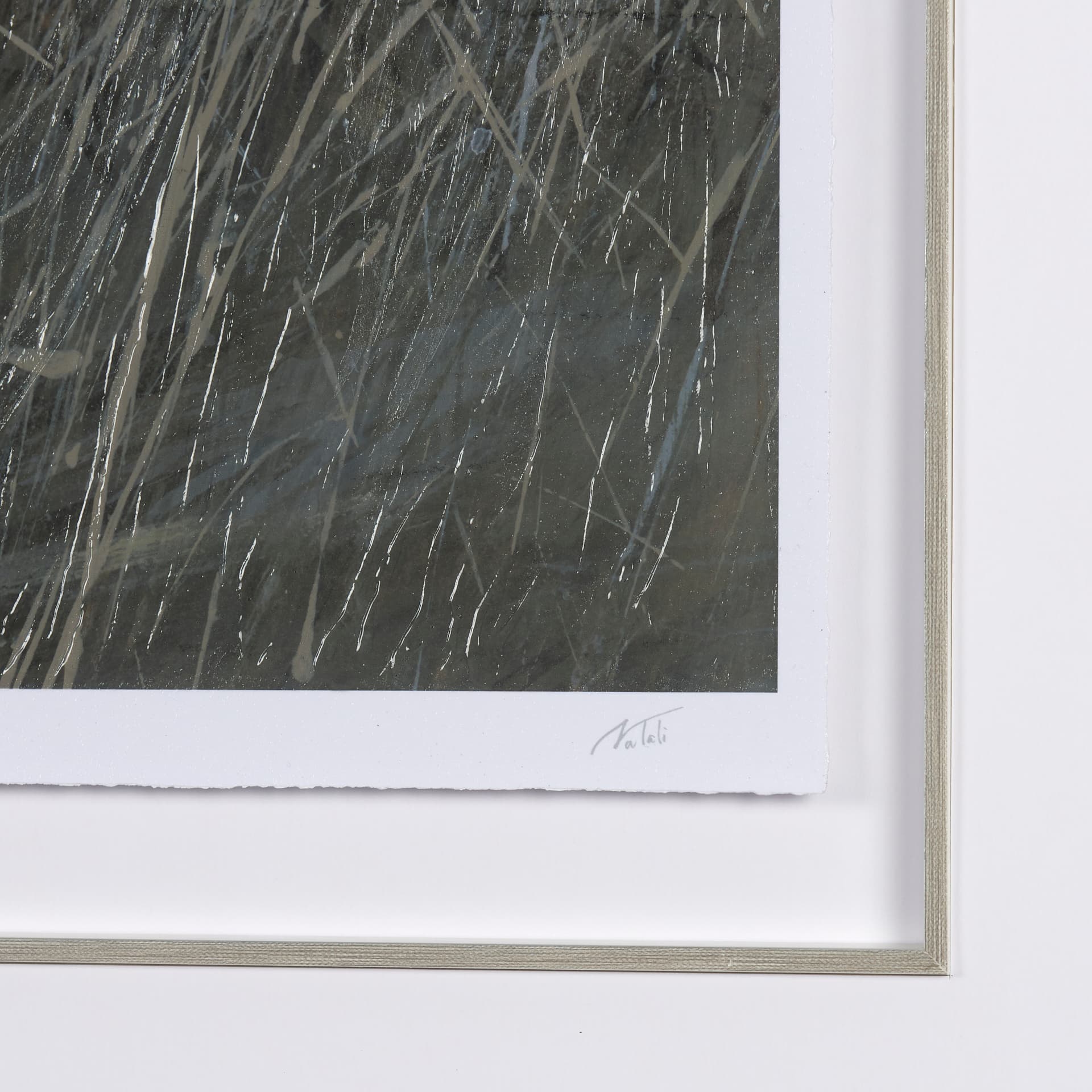 Chilly Breeze II by Natali a Hand Embelished Textured Framed Art Print Matted under Glass — product photograph