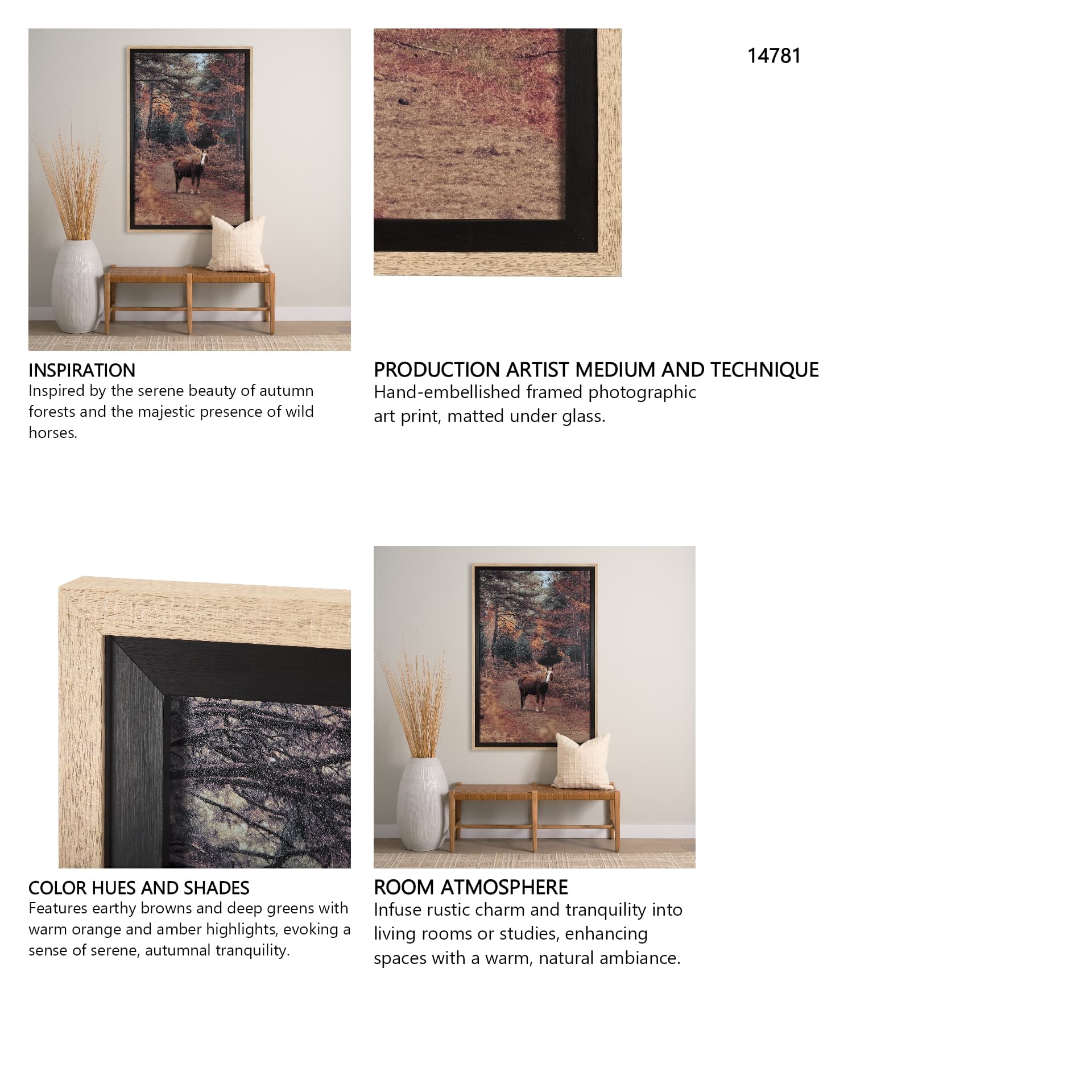 Forest Crossing by Mercana Studio a Hand Embellished Textured Framed Photo Art Print Matted under Gl — in a styled room
