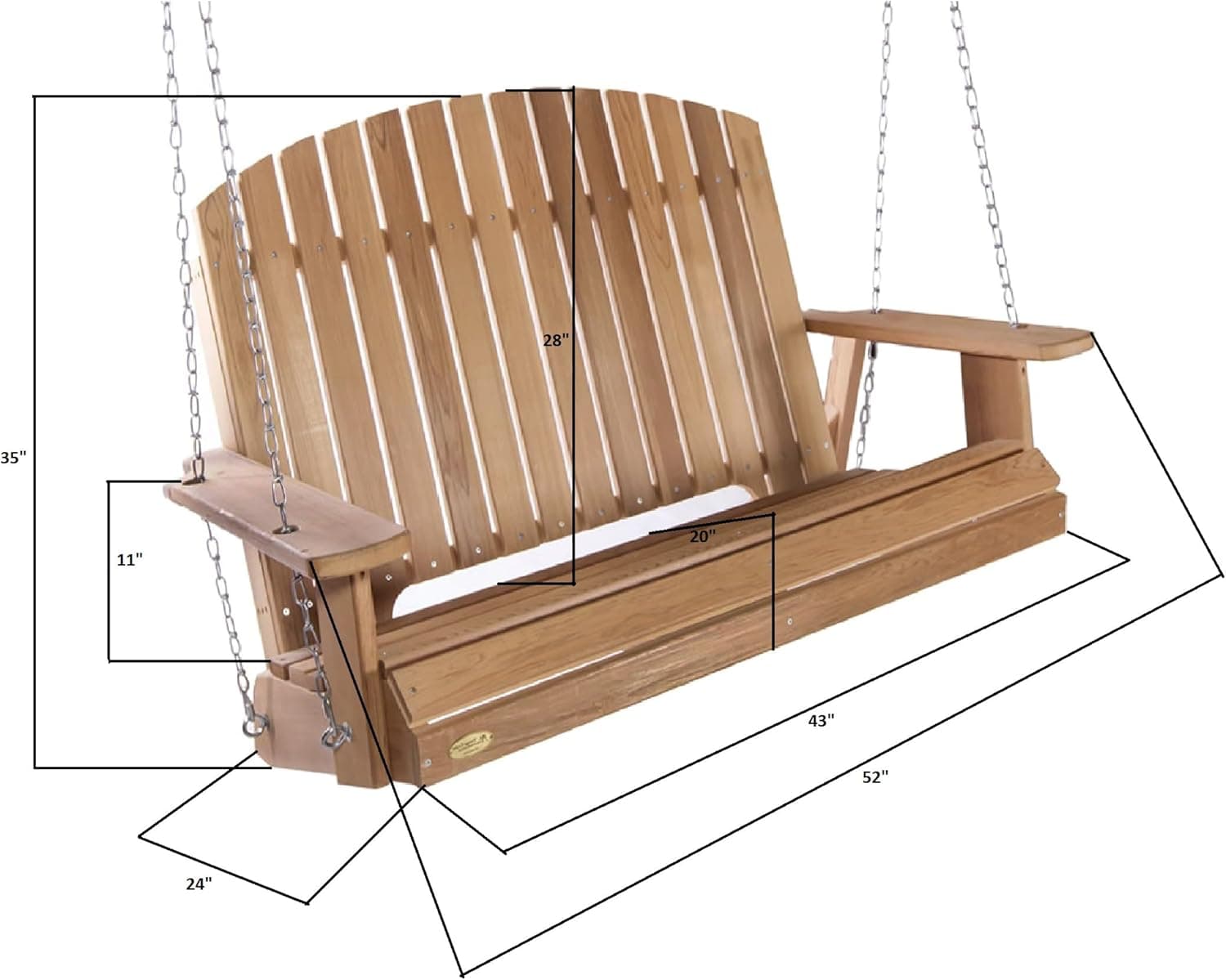 Cedar Pergola Garden Arbor & Swing Set — product photograph