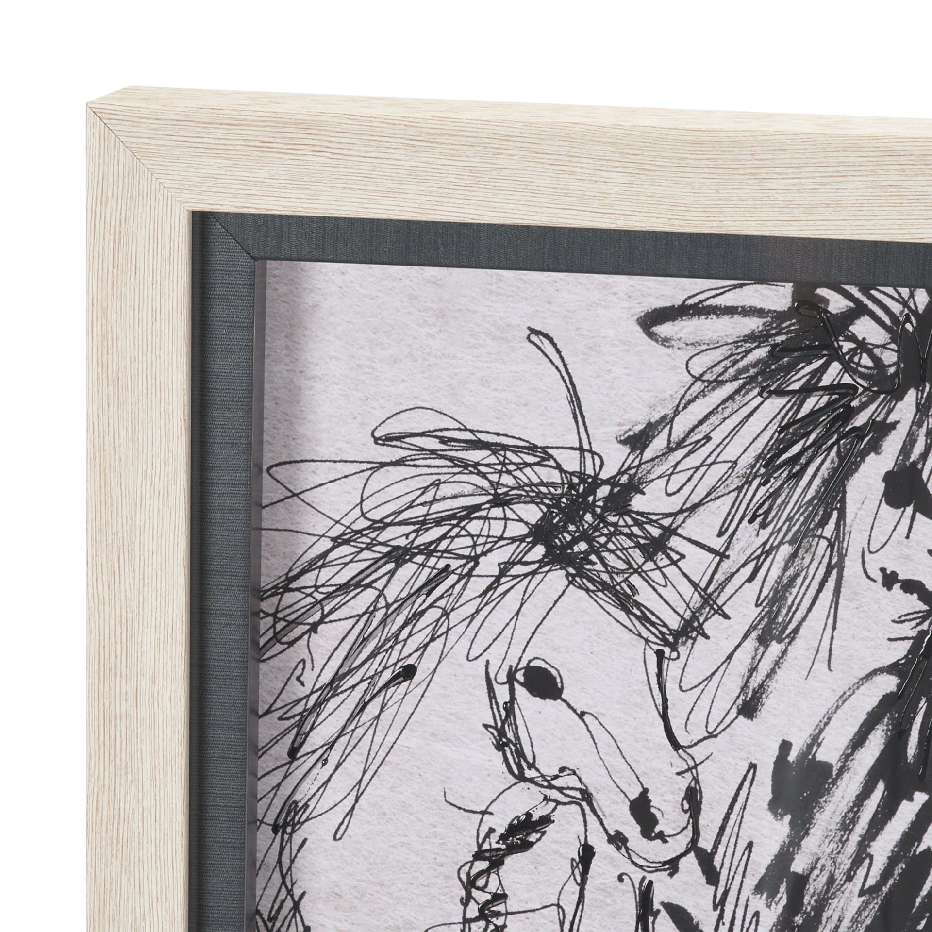 Pony Sketches I by Mercana Studio Hand-Embellished Framed Artwork Matted under Glass — product photograph