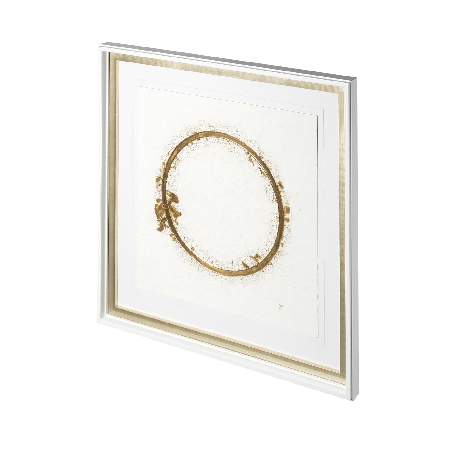 Halo I (White) by Studio M a handmade Original Framed Artwork under Glass — product photograph