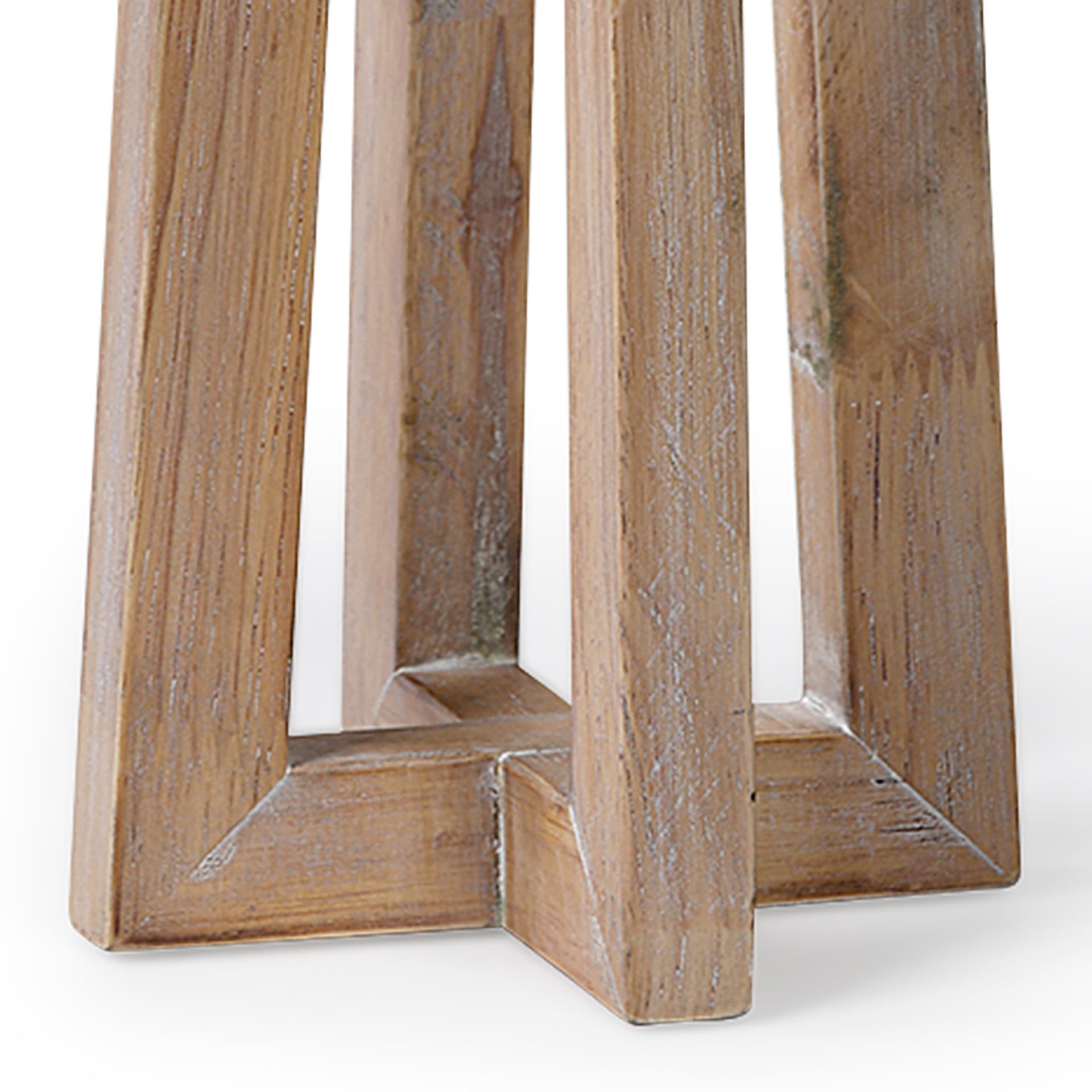 Astra Large Light Brown Wood Pedestal Base Table Candle Holder — product photograph