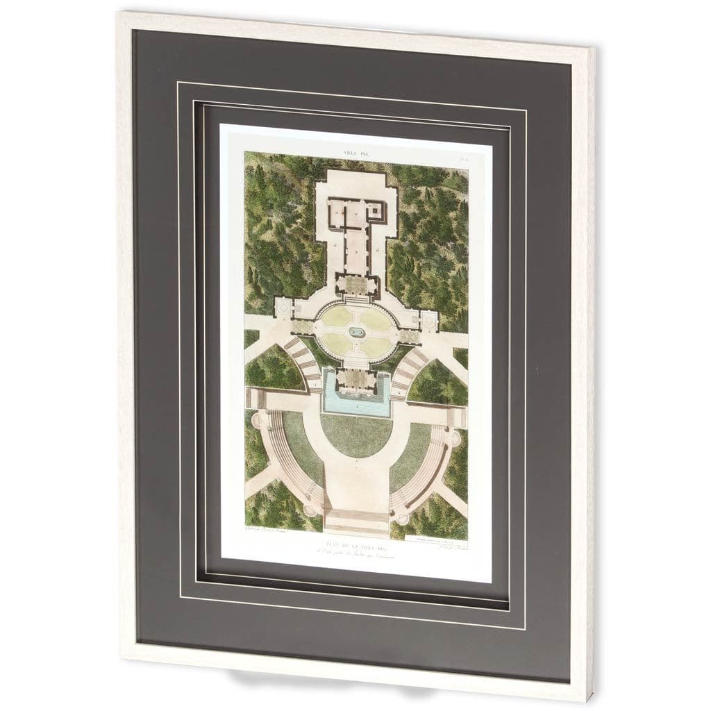 Plan De La Villa Pia by Mercana Studio a Framed Art Print Matted under Glass — product photograph