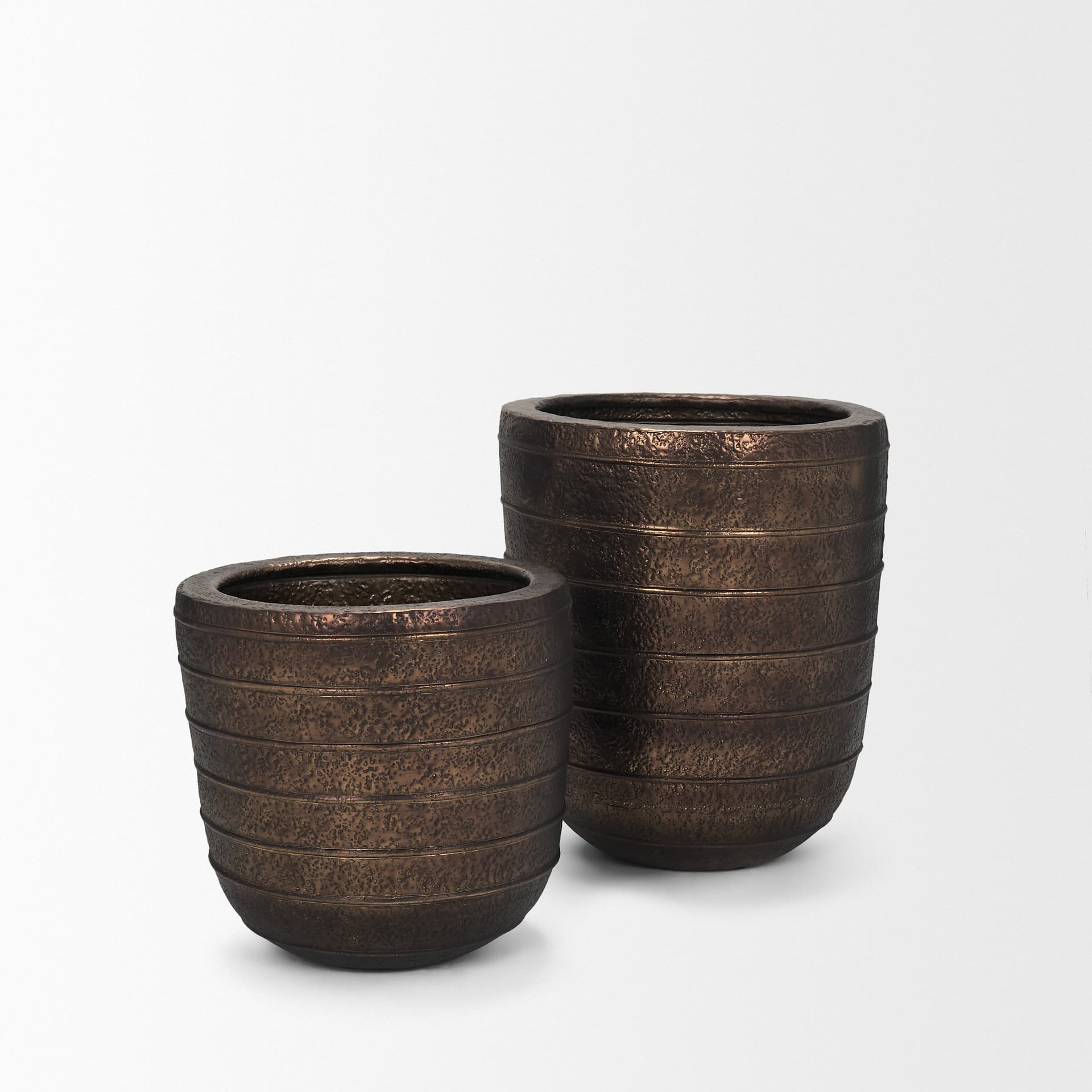 Aivana Large Antiqued Gold Metal Floor Vase — product photograph
