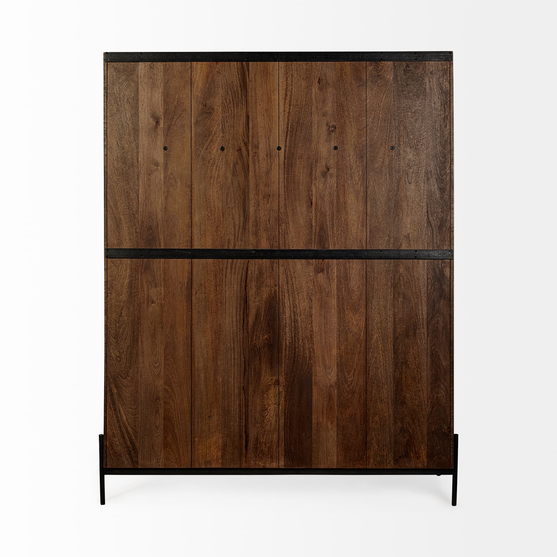 Glenn V 56L x 17W Dark Brown Wood w/ Cream Fabric Seat, 3 Drawers Hall Tree — product photograph