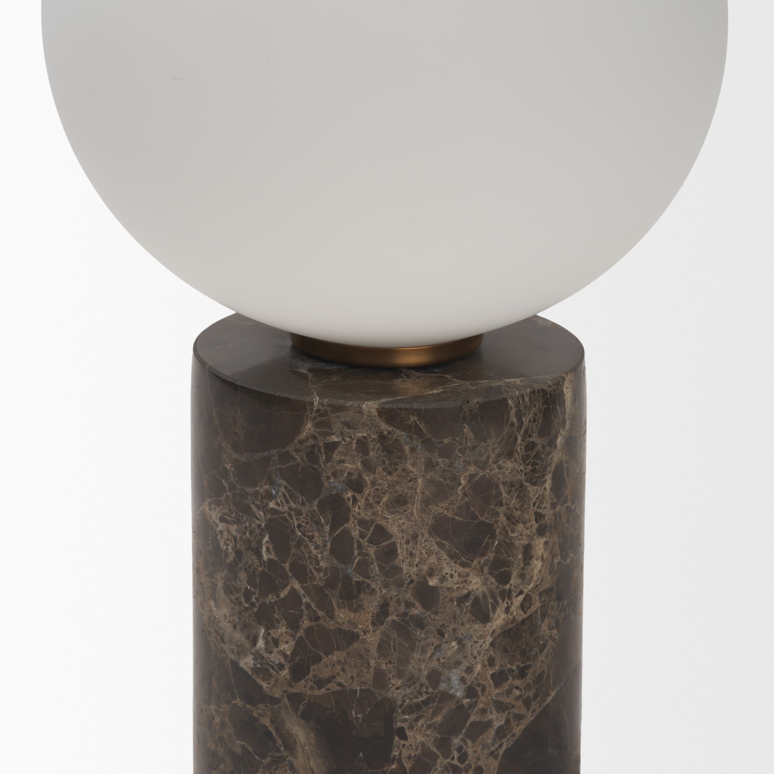Caldo Brown Marble Base w/ Frosted Glass Globe Table Lamp — product photograph