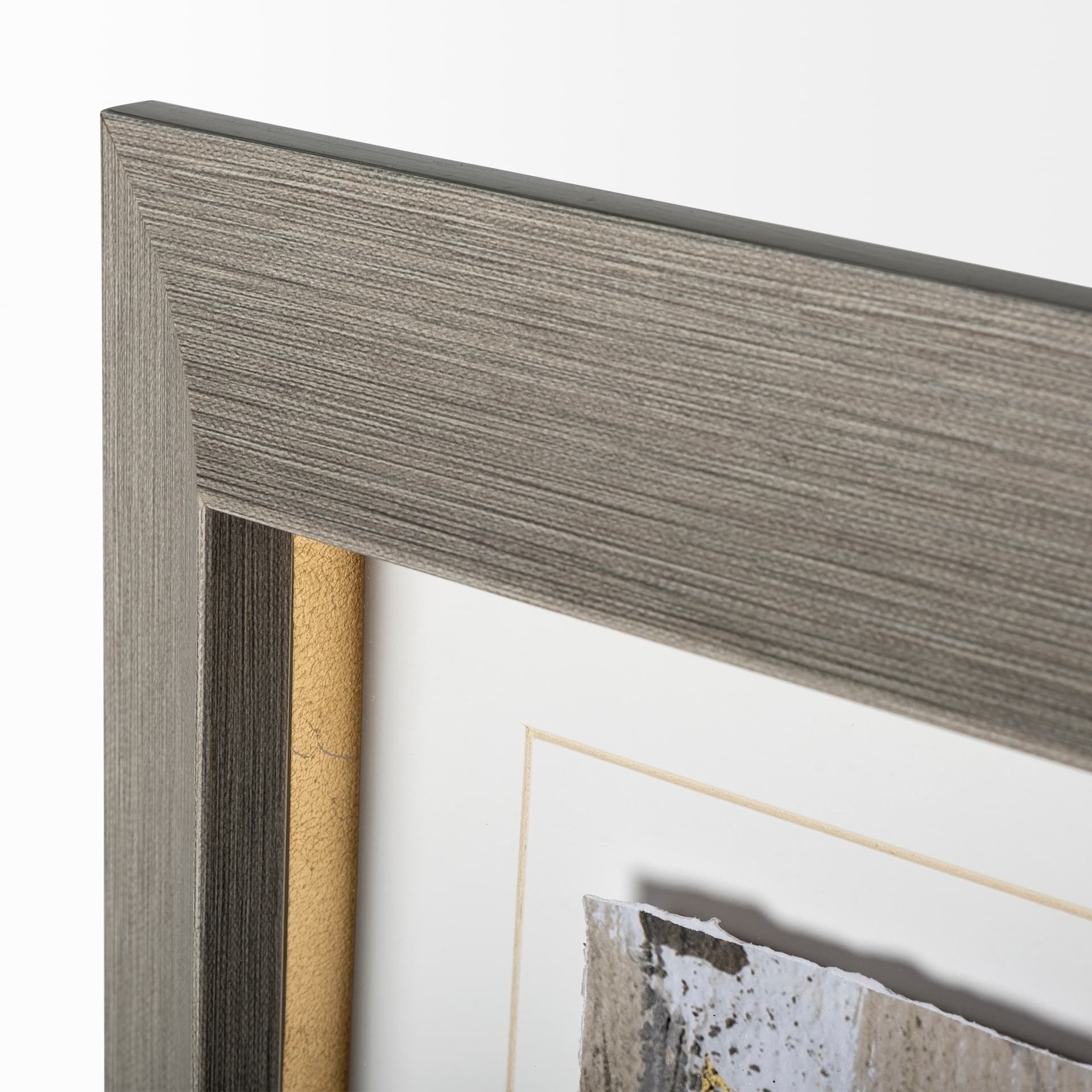 The Forest IV Neutral by Mercana Studio Hand Embellished Textured Framed Art Print Matted under Glas — product photograph