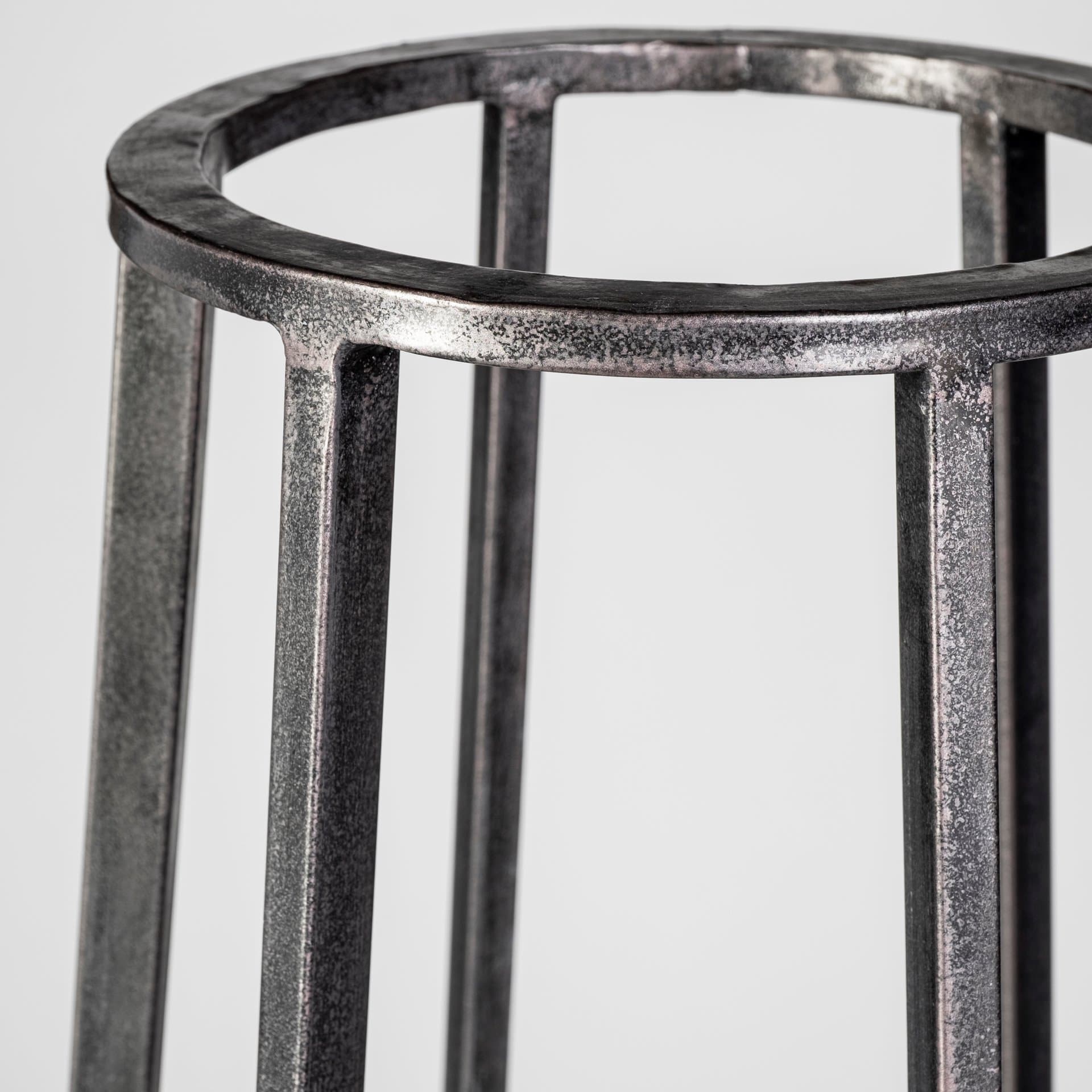 Bella Small Black Metal Cylindrical Cage Candle Holder Lantern — product photograph