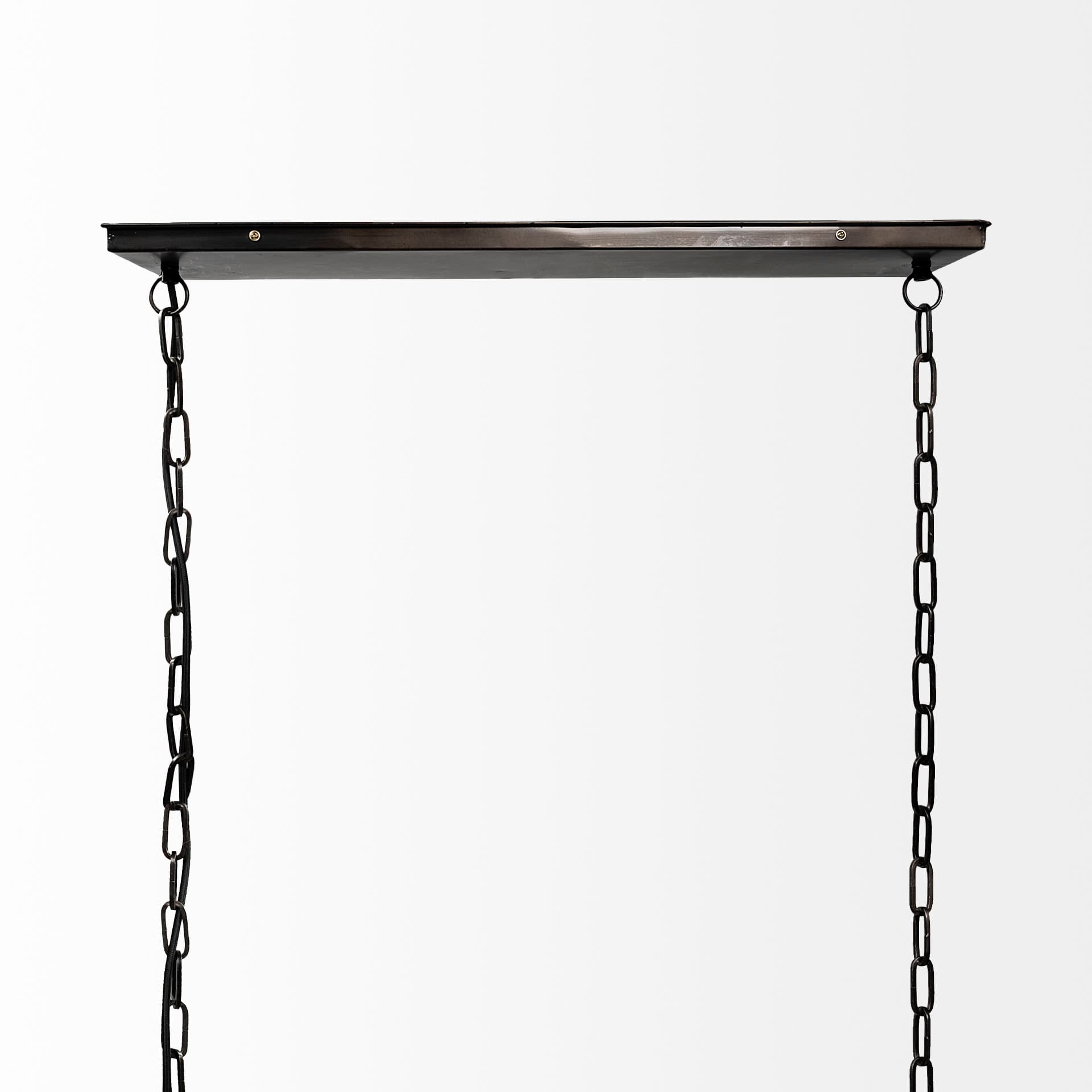 Josie (42"x14.5"x20") Natural Wood Chassis Six Light Chandelier — product photograph