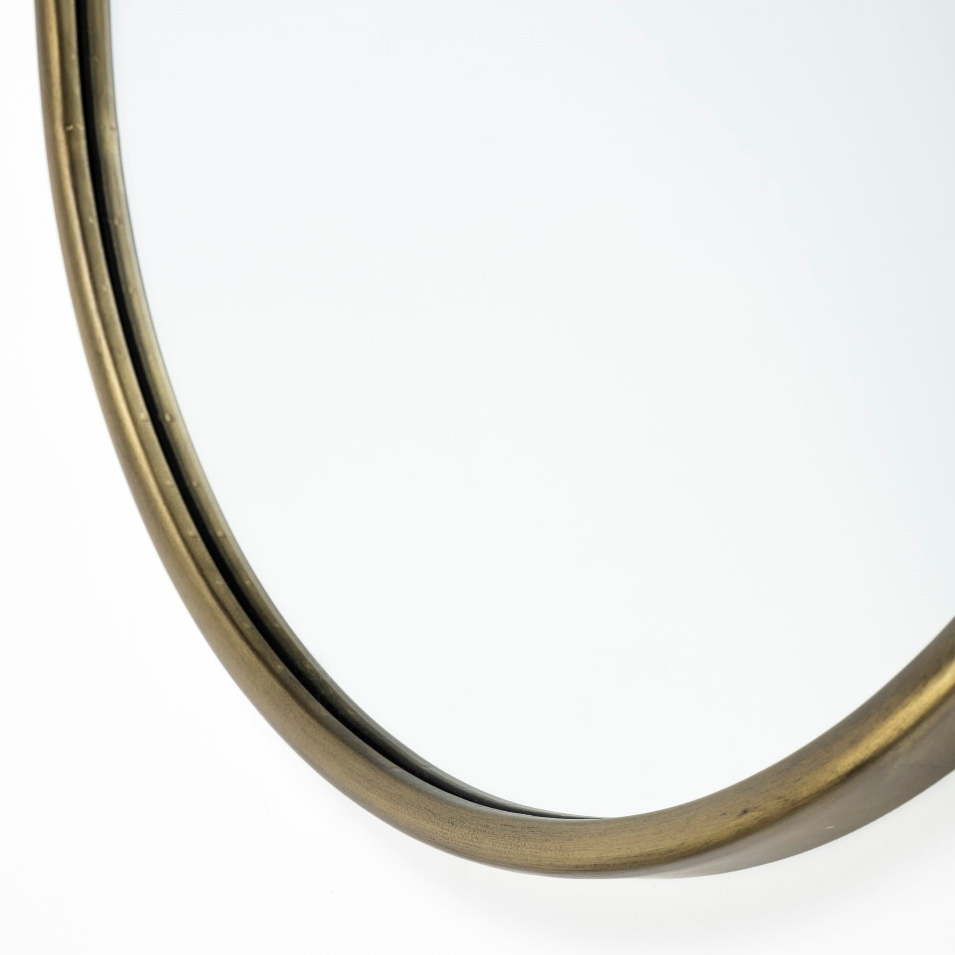 Sylvia I 24L x 35H Oval Gold Metal Frame Wall Mirror — product photograph