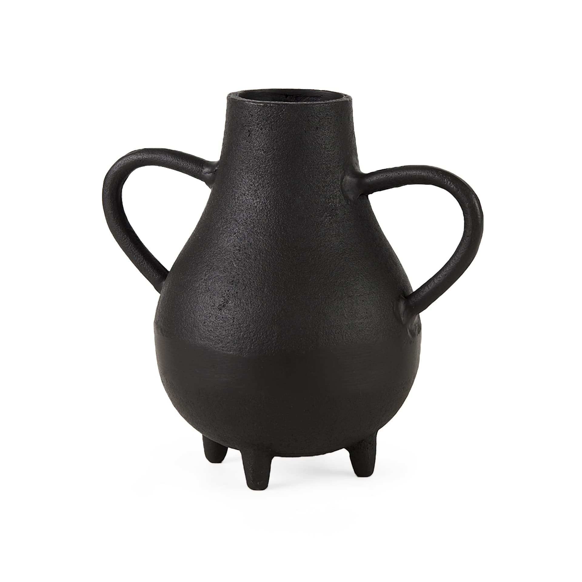 Cyrus Black Two handled Vase Decorative Object — product photograph