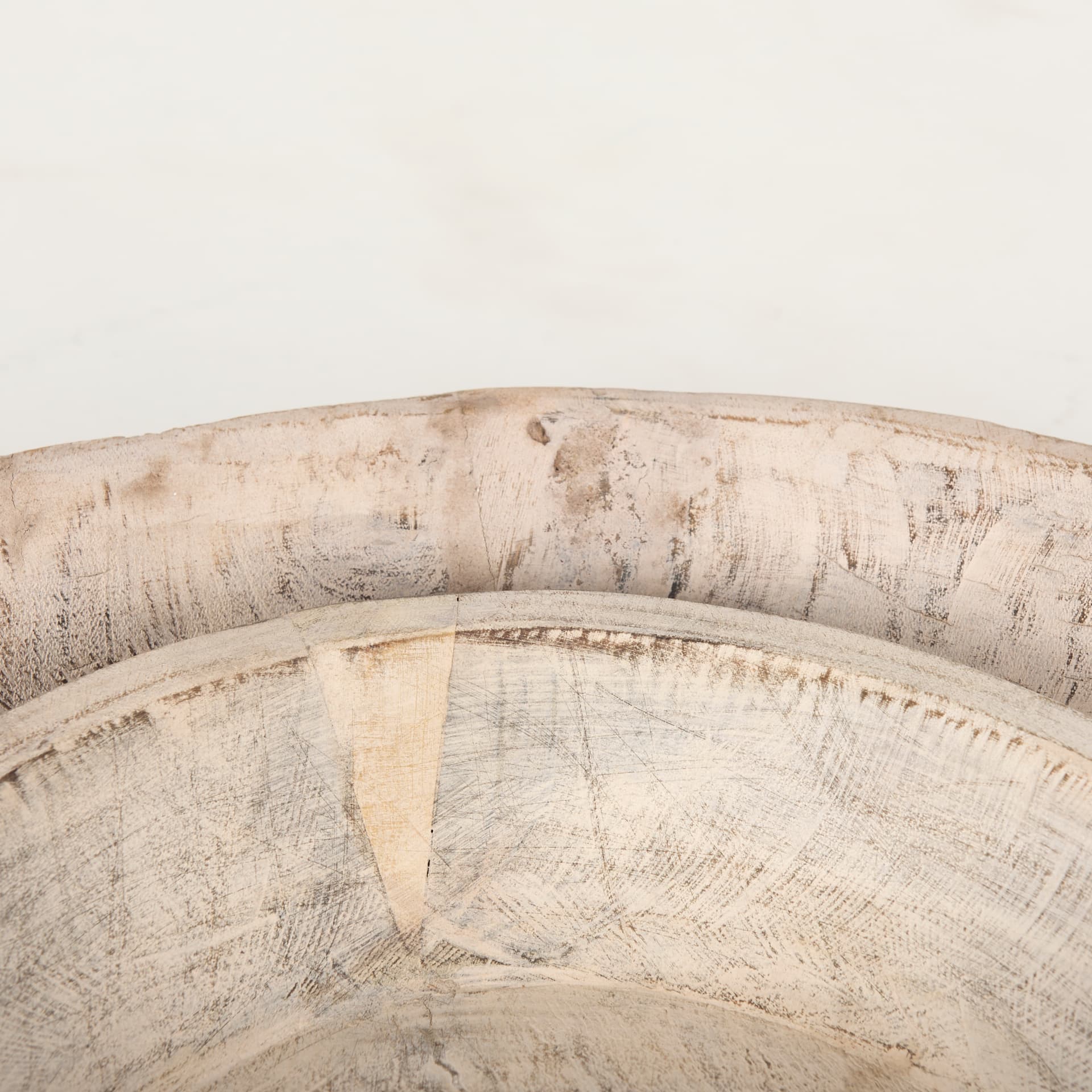 Nikita Set of 2 Large Light-Wash Reclaimed Wood Bowls — product photograph