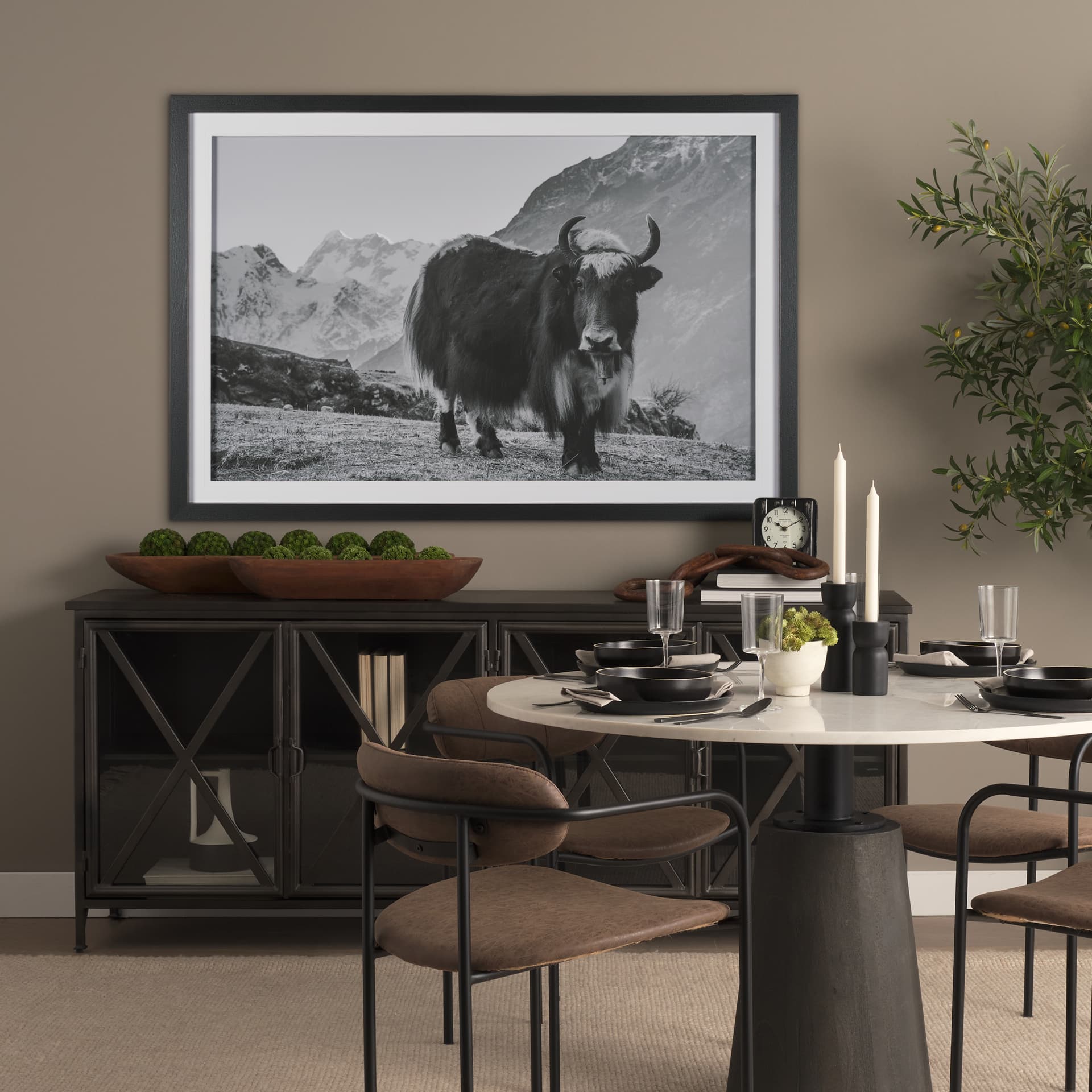Mountain Majesty - Stance by Matt Roseveare Framed Art Print Matted under Glass — in a styled room