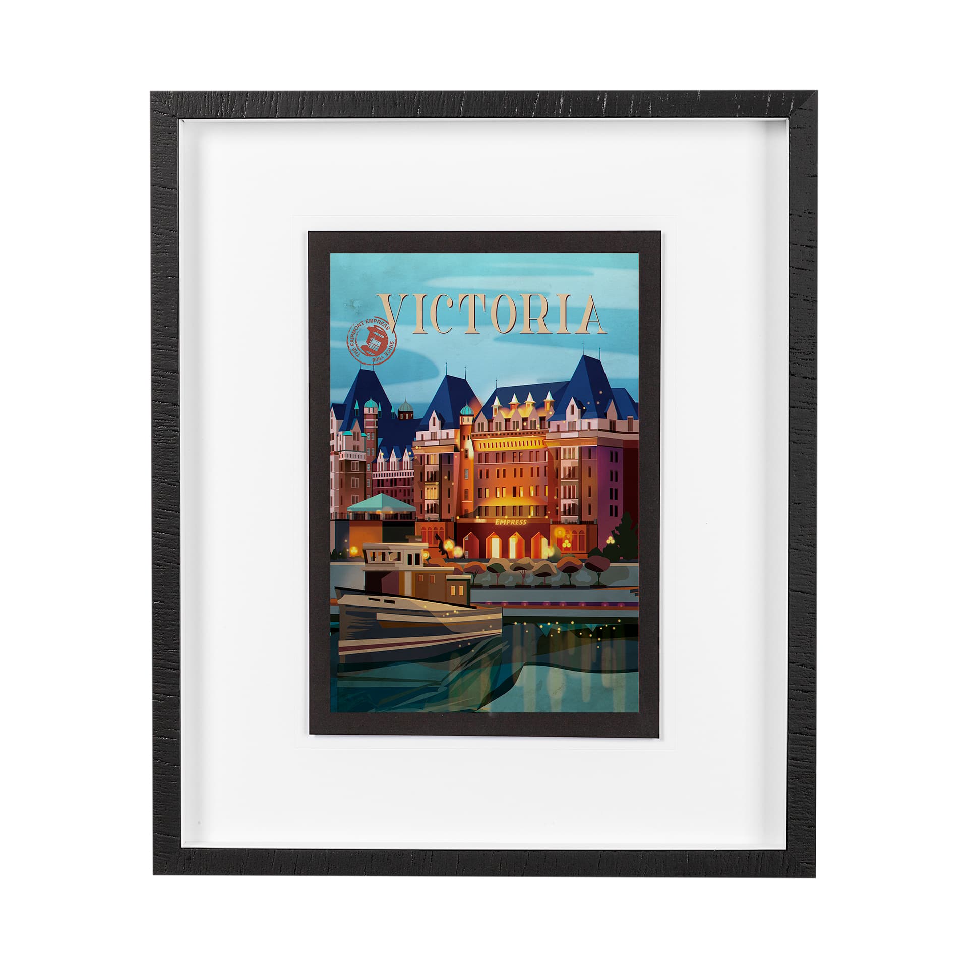Victoria Go Canada (M) by Mercana Studio a Framed Art Print Matted under Glass — product photograph