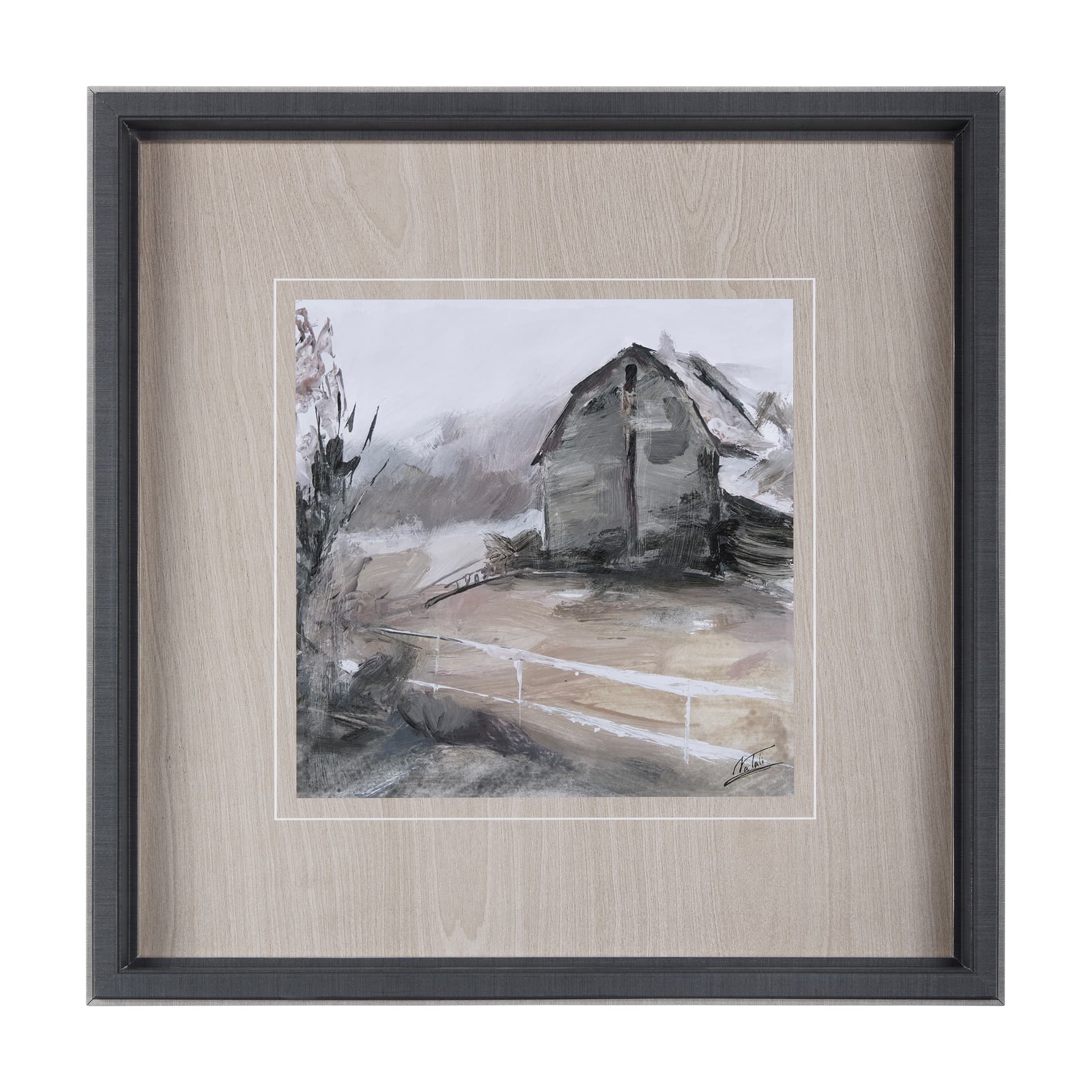 Late Autumn in Countryside I by Mercana Studio Hand Embellished Framed Art Print Matted under Glass — product photograph