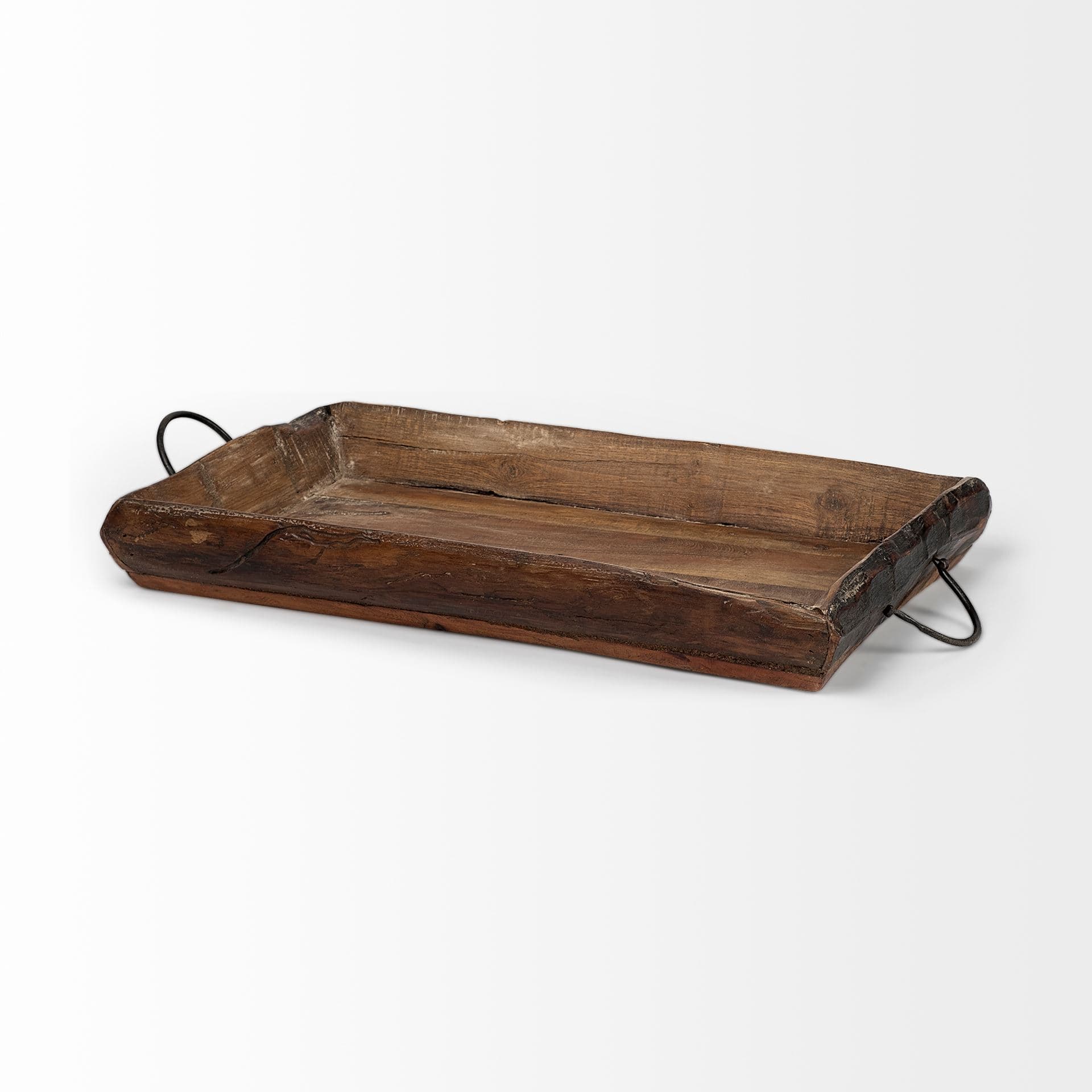 Durone (Set of 2) Brown Wooden Live Edge Serving Trays — product photograph