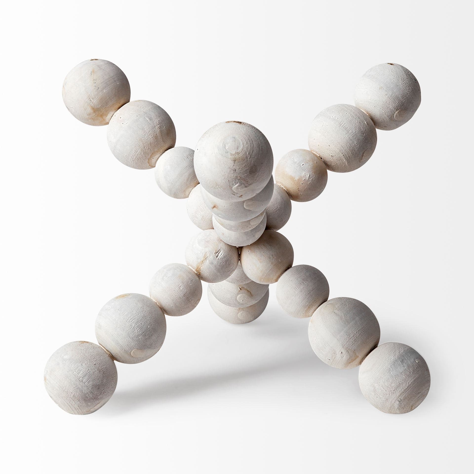 Carrollton II (Large) 9L x 9W Off-White Geometric Wood Ball Jack — product photograph