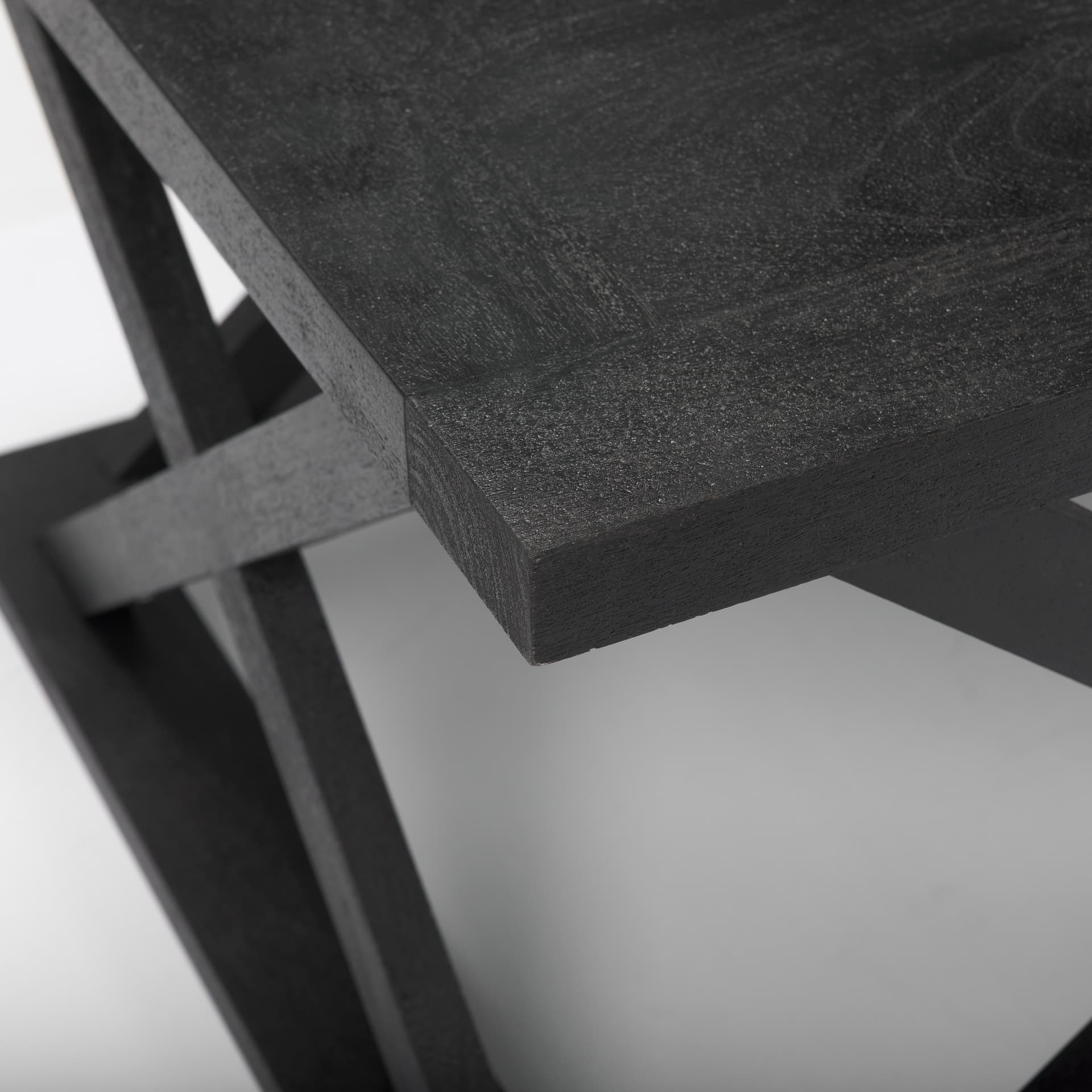 Forsey 48.0L x 28.0W x 17.5H Black Wood Rectangular Coffee Table — product photograph