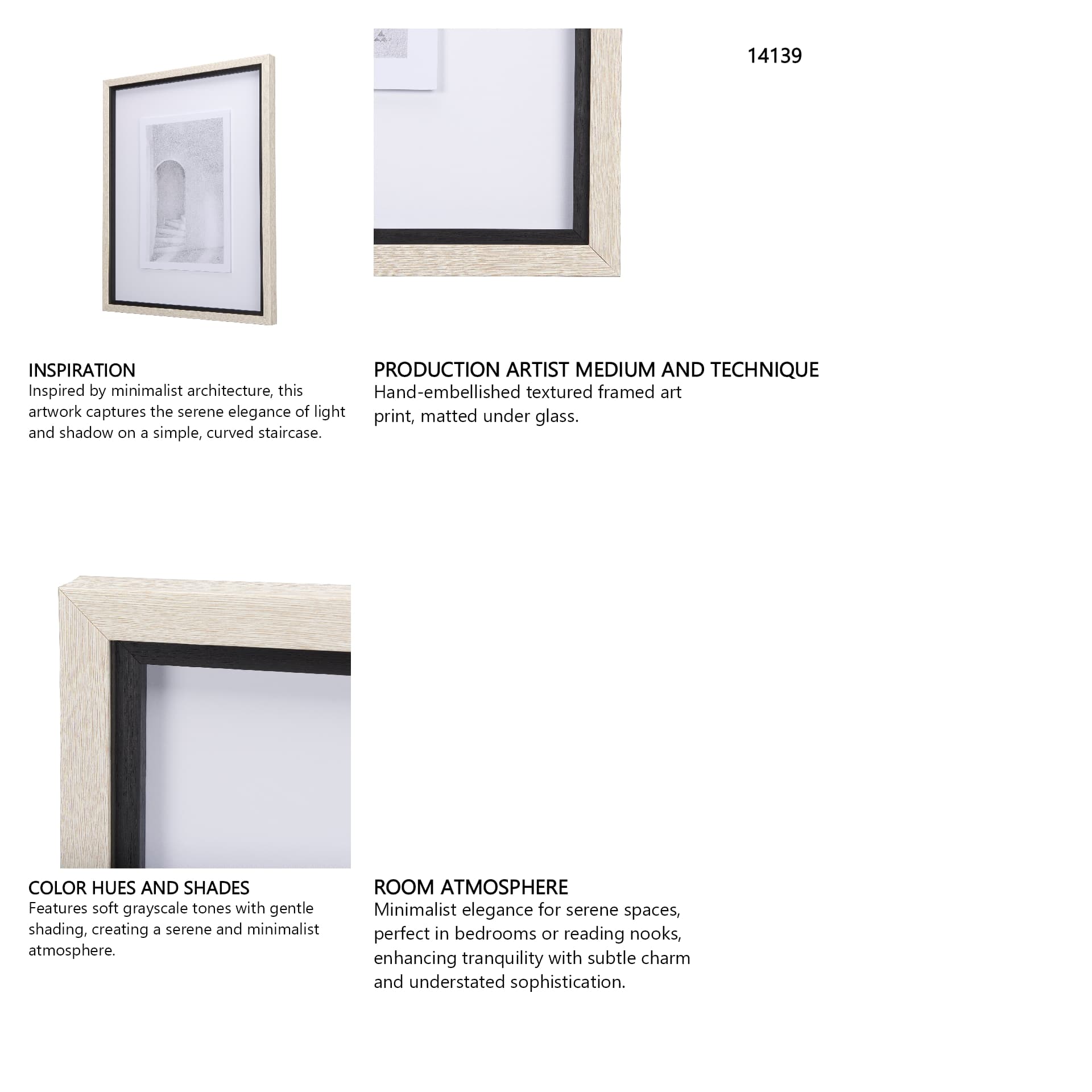 Corridor III by Mercana Studio a Hand Embellished Textured Framed Art Print Matted under Glass — in a styled room