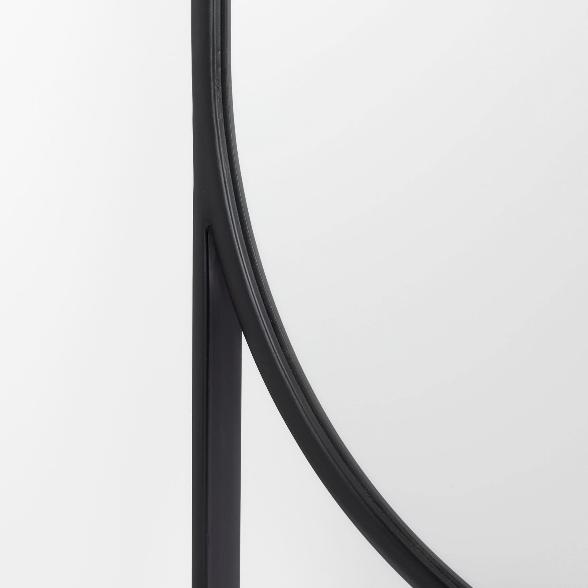 Sadie 28.0L x 2.0W x 78.0H Black Metal Rounded Arch Floor Mirror — product photograph